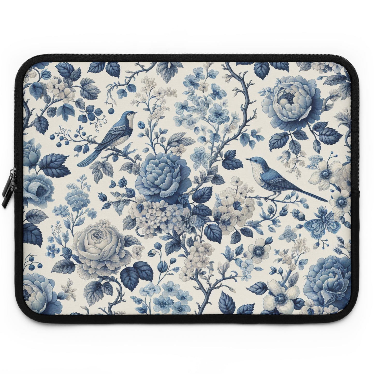 Laptop Sleeve - Blue Floral, Laptop Case, Tech Accessories, Protective Cover, Gift for Her, Floral Design