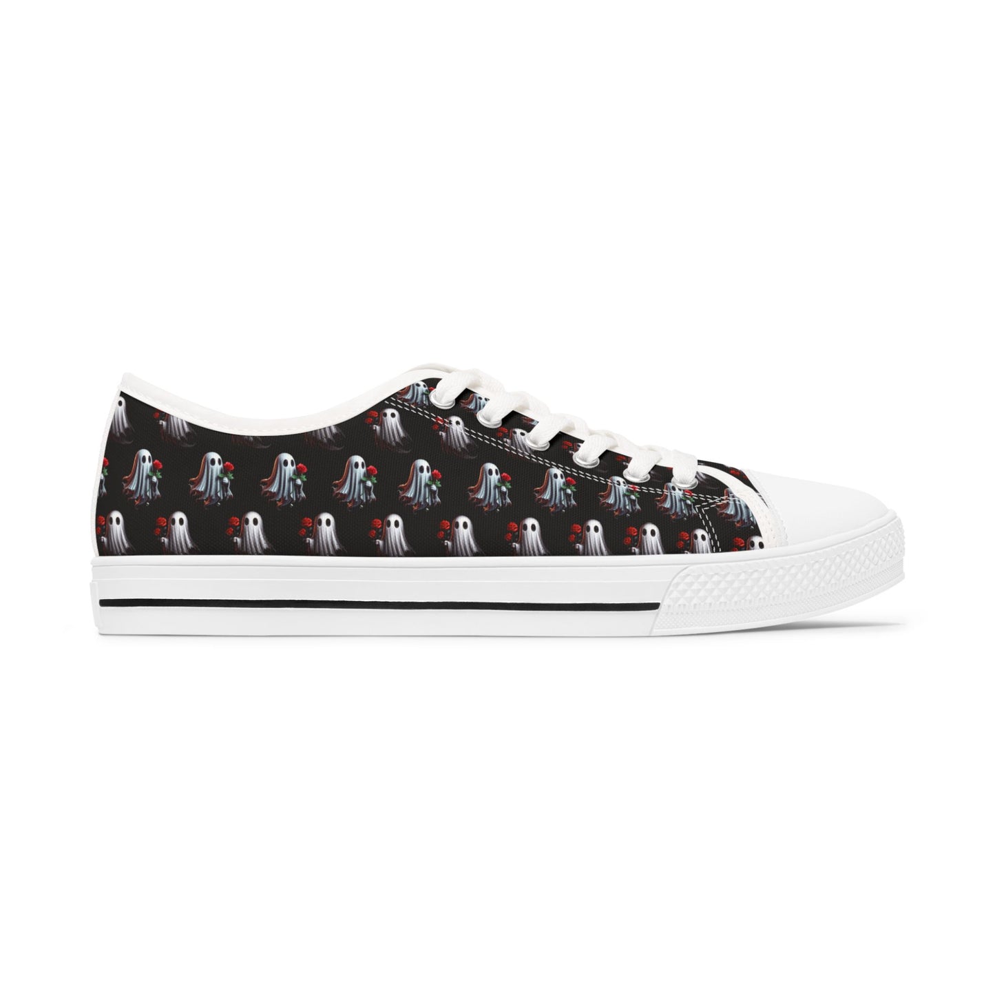 Ghost Friends High Tops, Spooky Romantic Sneakers, Women's Halloween Shoes, Cute Gothic Footwear, Haunted Love Sneakers