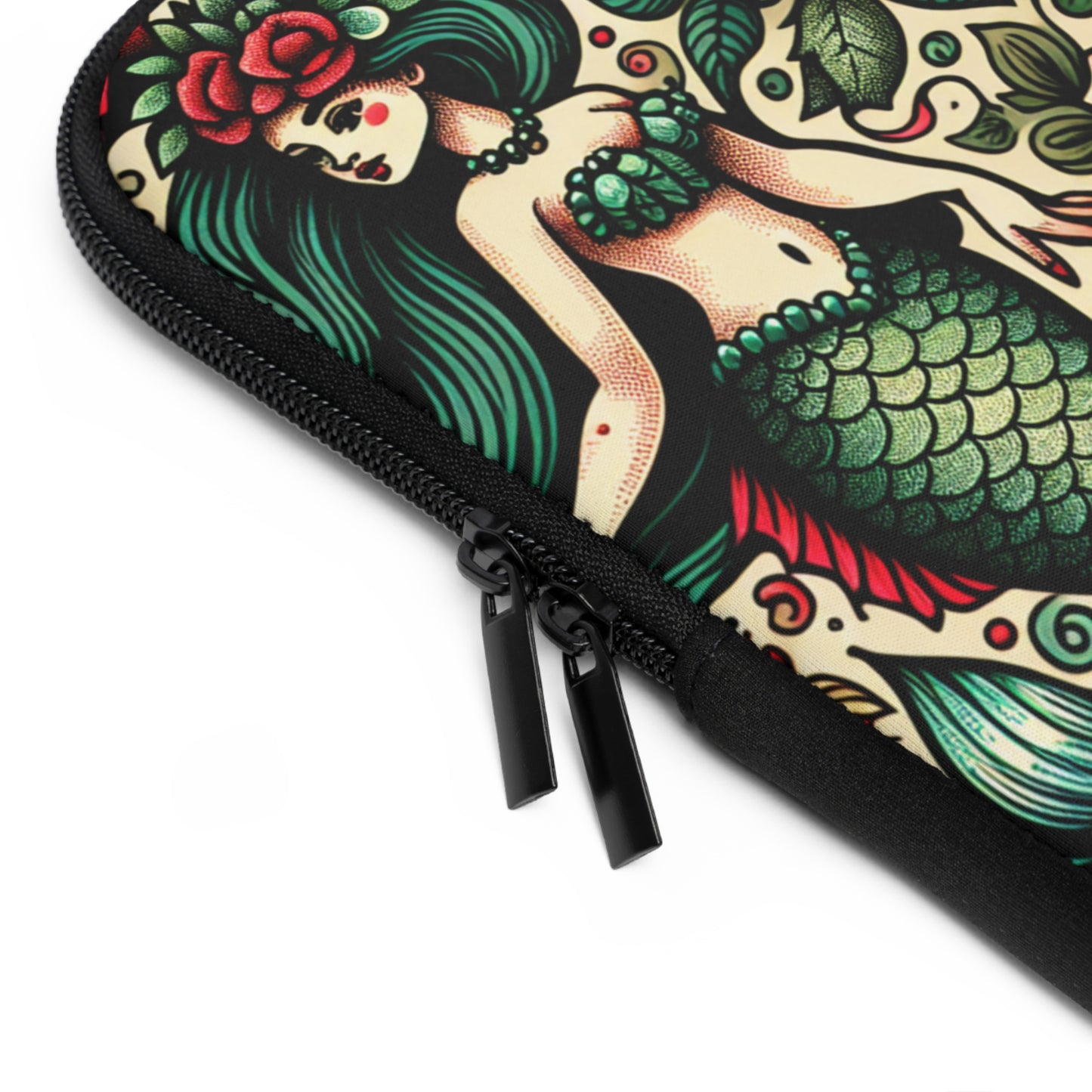 Mermaid Laptop Sleeve, Ocean Design Tech Case, Floral Computer Bag, Sea Lover Gift, Nautical Tablet Cover, Underwater Theme Accessory