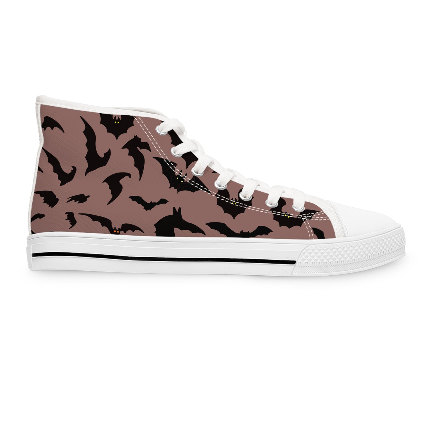 Women's Bat Sneakers PINK, Halloween Goth Shoes, High Top Sneaker, Cute Womens Shoes, Animal Print Sneaks
