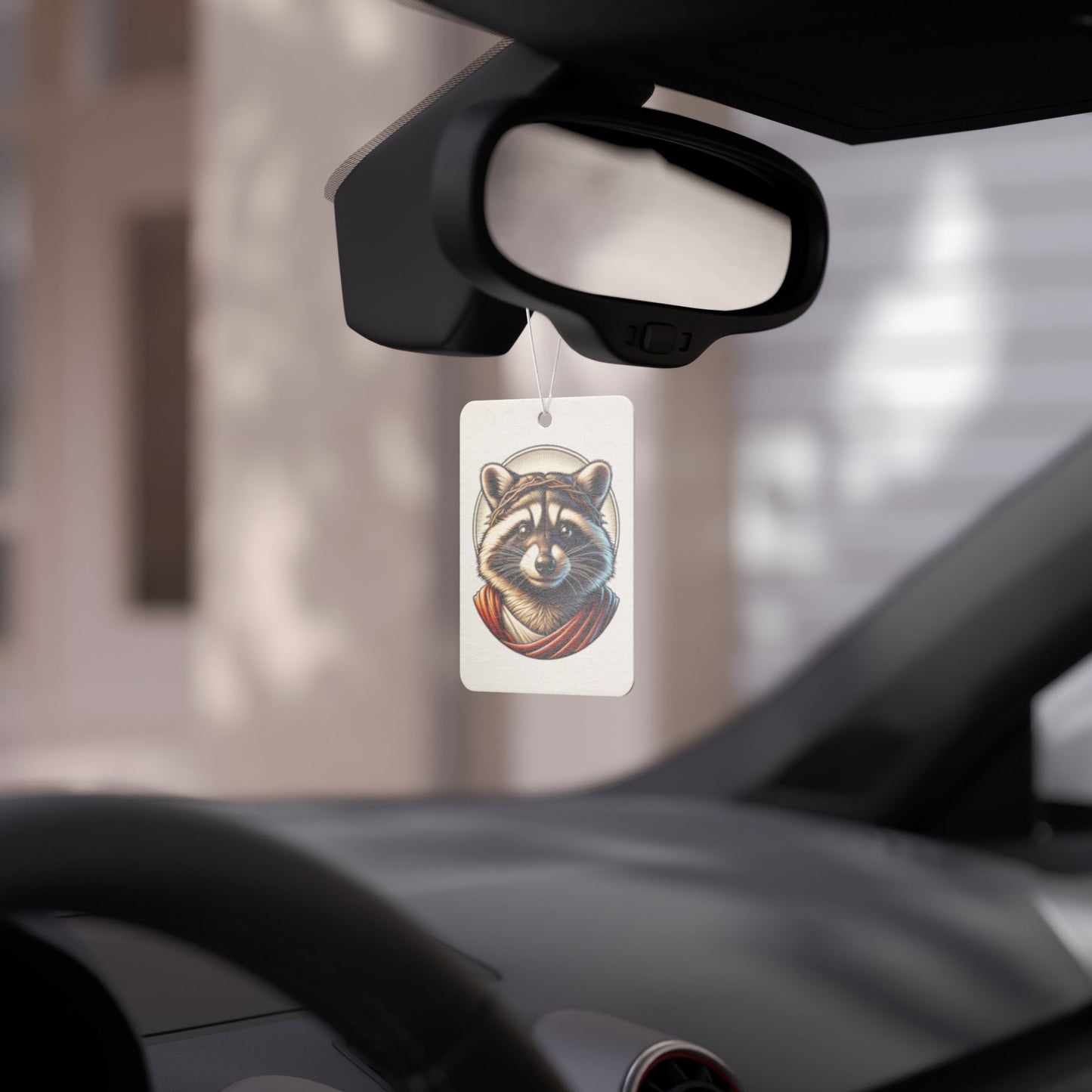 Car Air Freshener - Raccoon Jesus Blessing Design