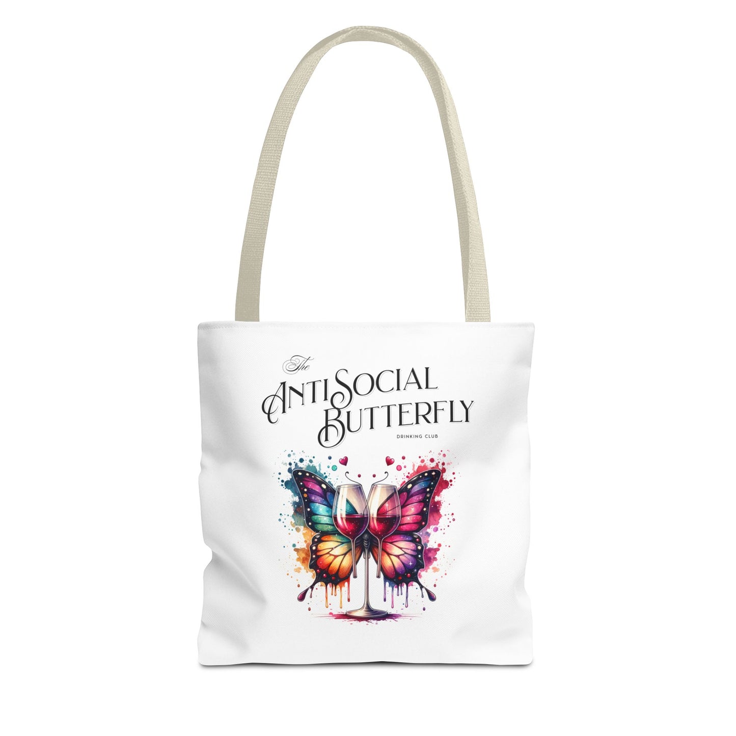 Funny Cute Antisocial Drinking Club Tote Bag - Unique Gift for Introverts, Funny Gift for Friends, Reusable Market Bag, Grocery Tote,