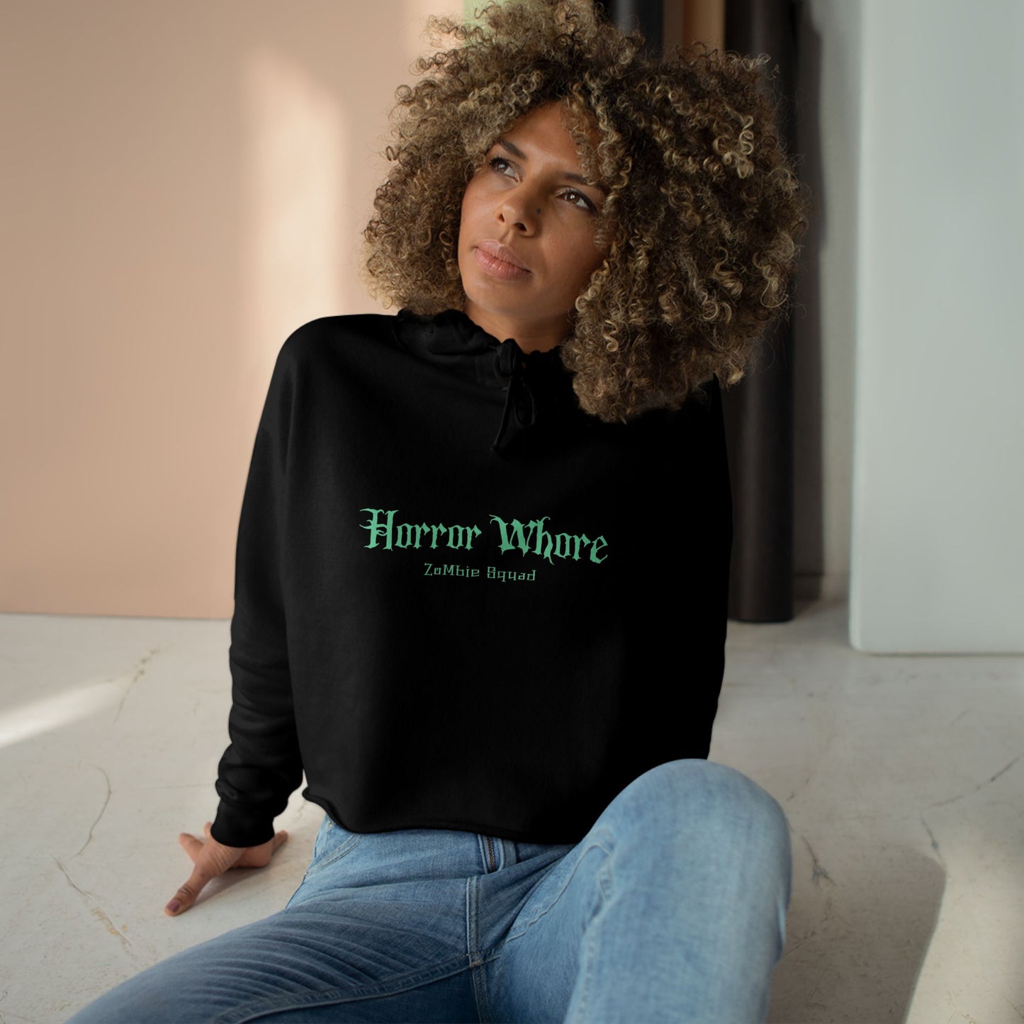 Horror Whore Crop Hoodie, Zombie Girls Edition, Zombie Girls Need Love Too, Halloween Hoodie, Scary Sweatshirt, Grunge Crop Top, Alternative