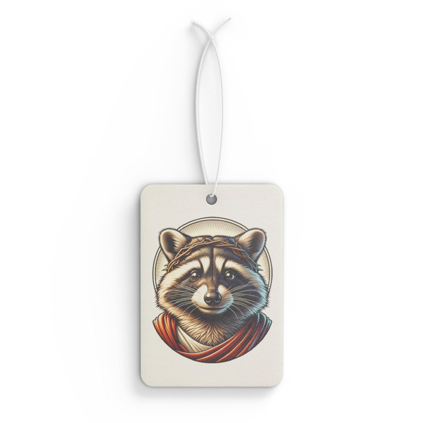 Car Air Freshener - Raccoon Jesus Blessing Design