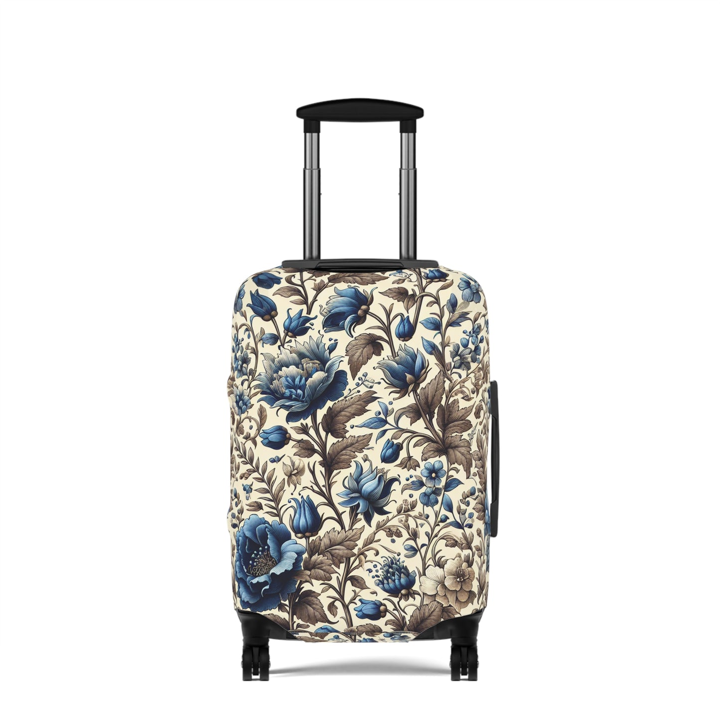Luggage Cover, Blue and White Floral Design, Suitcase Protector, Travel Accessory, Luggage Sleeve, Floral Print, Gift for Traveler