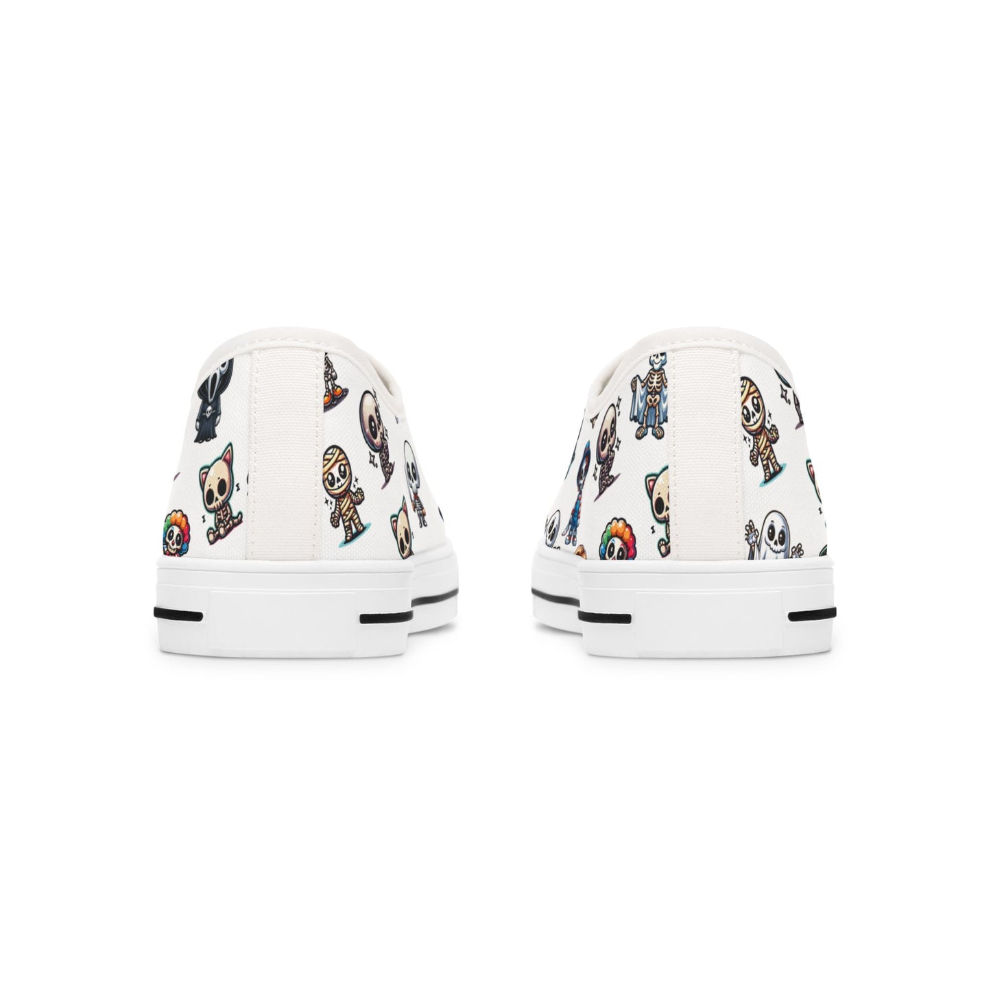 Halloween Sneakers, Skeleton Friends Shoes, Spooky Footwear, Trick or Treat, Creepy Costume Runners
