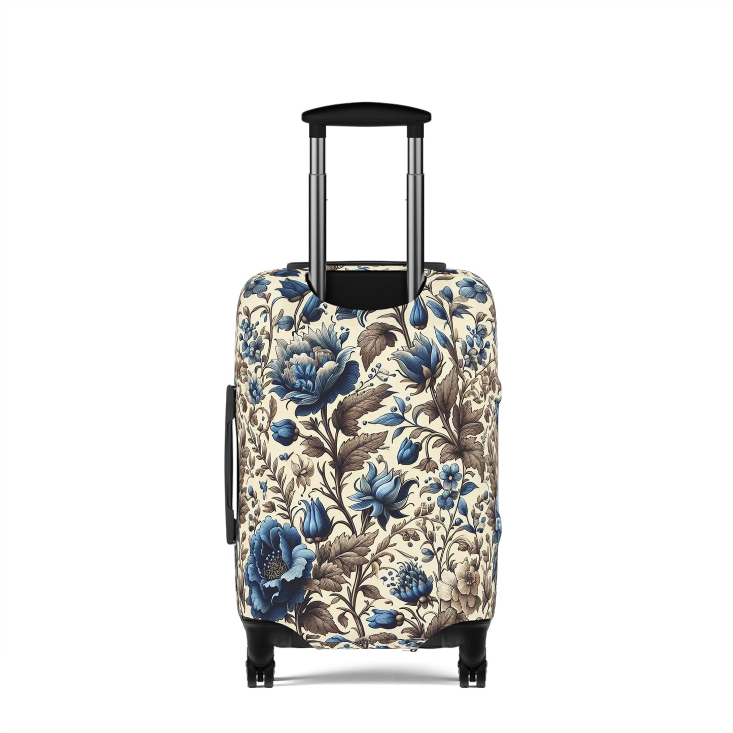 Luggage Cover, Blue and White Floral Design, Suitcase Protector, Travel Accessory, Luggage Sleeve, Floral Print, Gift for Traveler