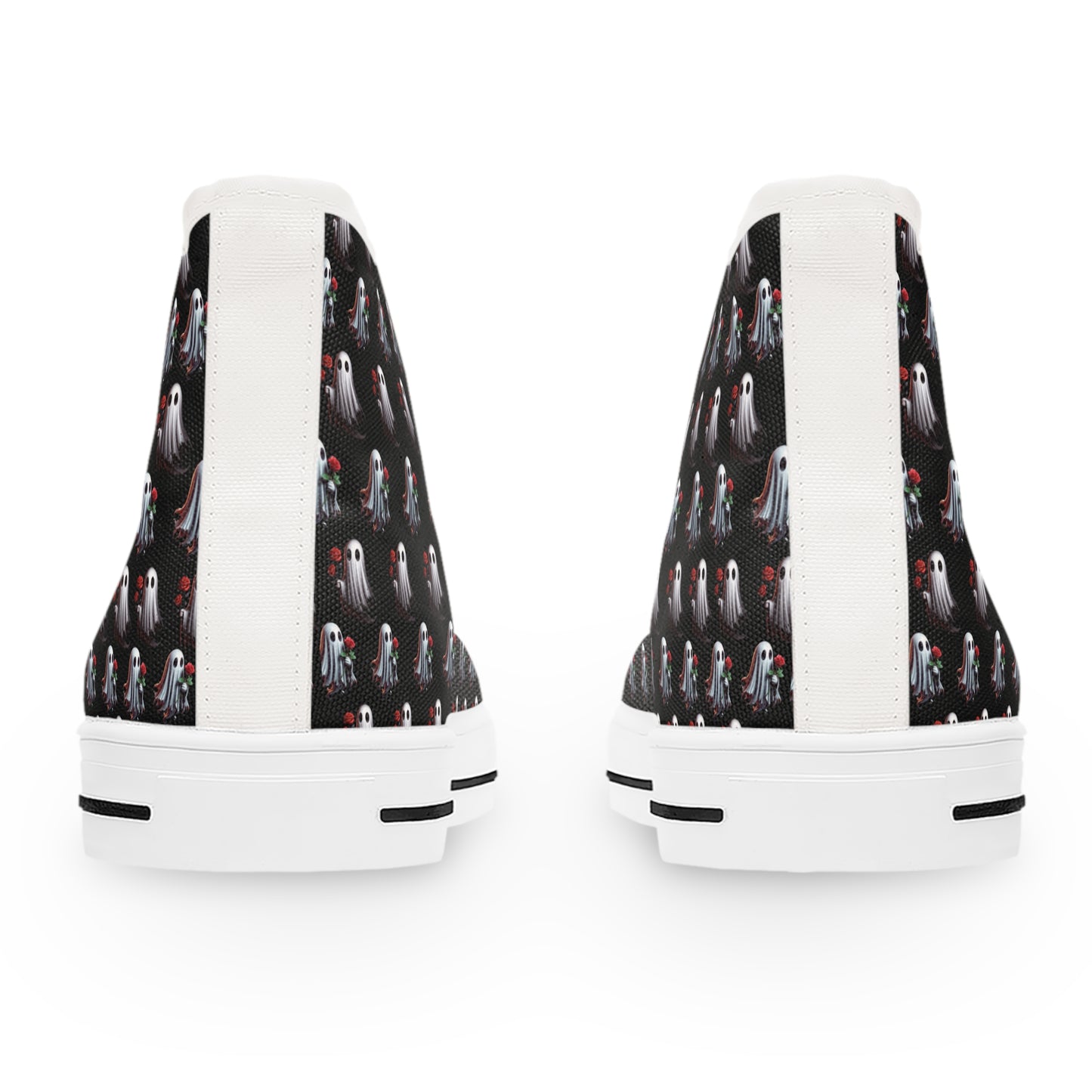 Ghost Friends High Tops, Spooky Romantic Sneakers, Women's Halloween Shoes, Cute Gothic Footwear, Haunted Love Sneakers