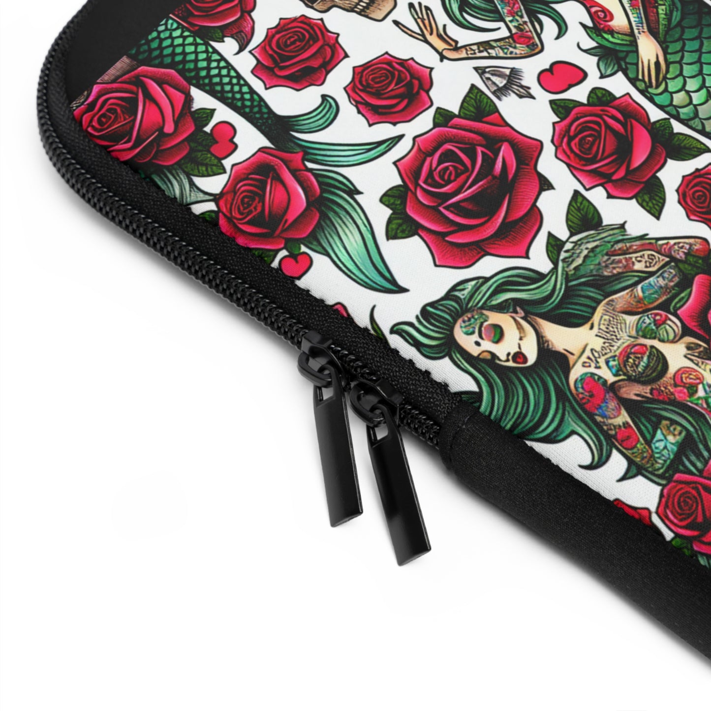 Mermaid Laptop Sleeve, Ocean Design Tech Case, Floral Computer Bag, Sea Lover Gift, Nautical Tablet Cover, Underwater Theme Accessory