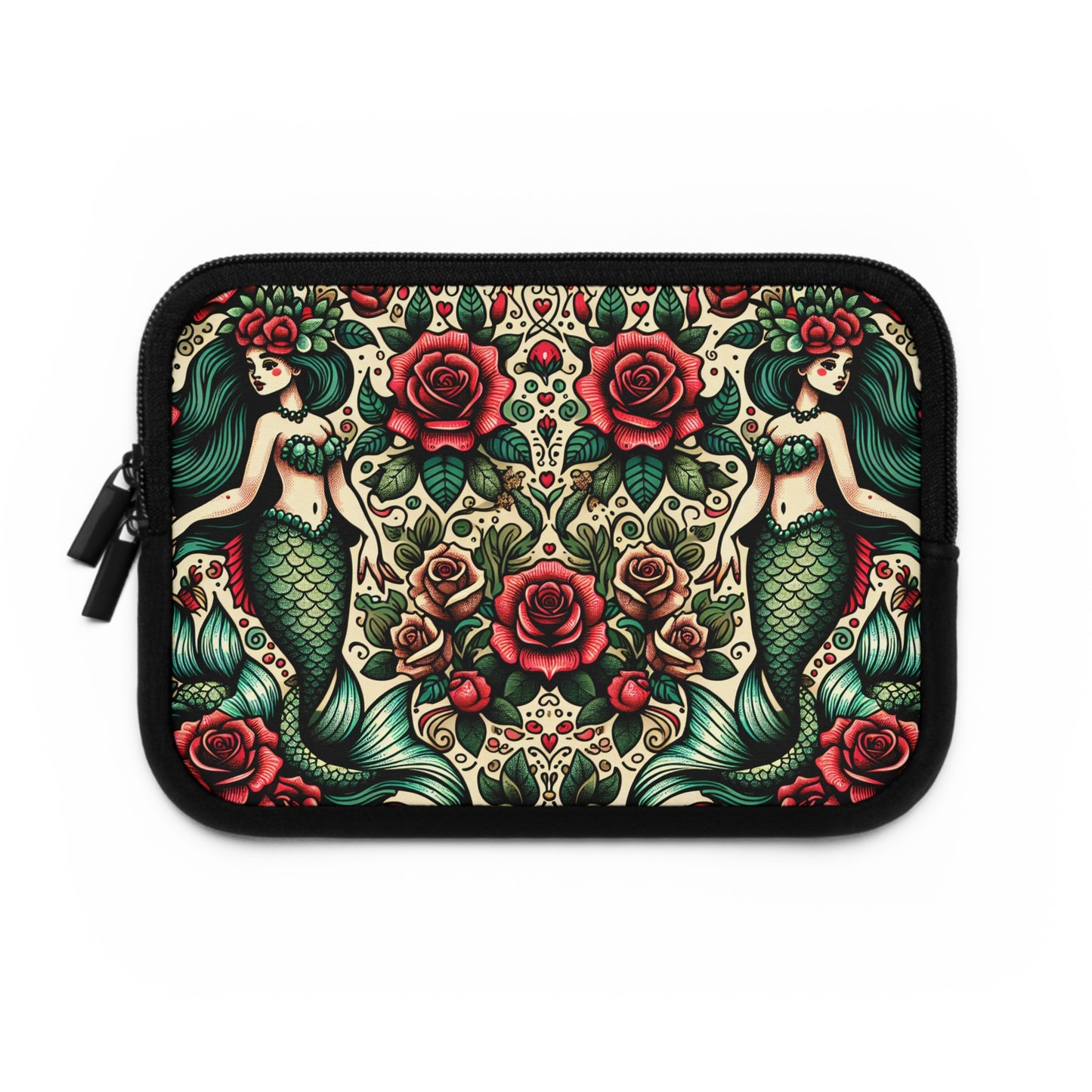 Mermaid Laptop Sleeve, Ocean Design Tech Case, Floral Computer Bag, Sea Lover Gift, Nautical Tablet Cover, Underwater Theme Accessory