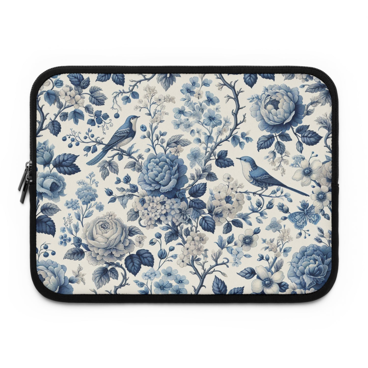 Laptop Sleeve - Blue Floral, Laptop Case, Tech Accessories, Protective Cover, Gift for Her, Floral Design