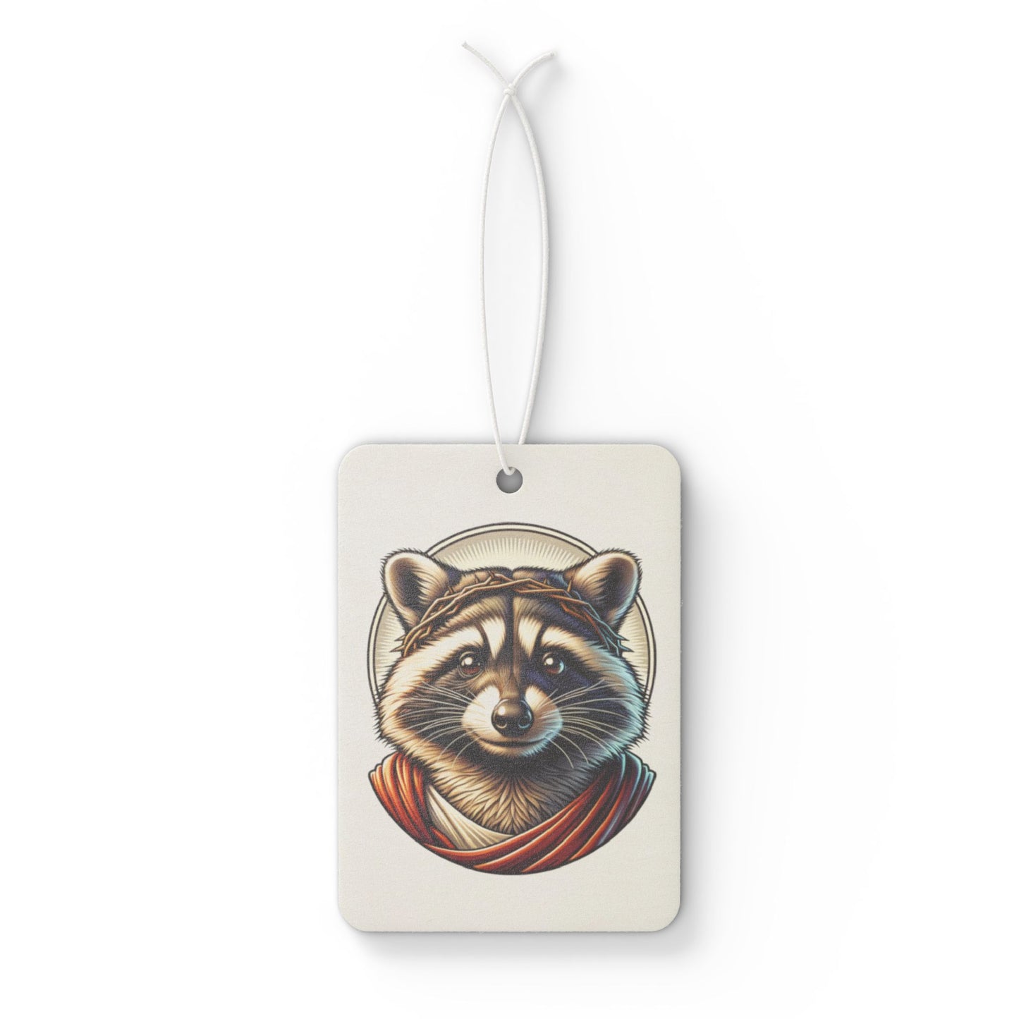 Car Air Freshener - Raccoon Jesus Blessing Design