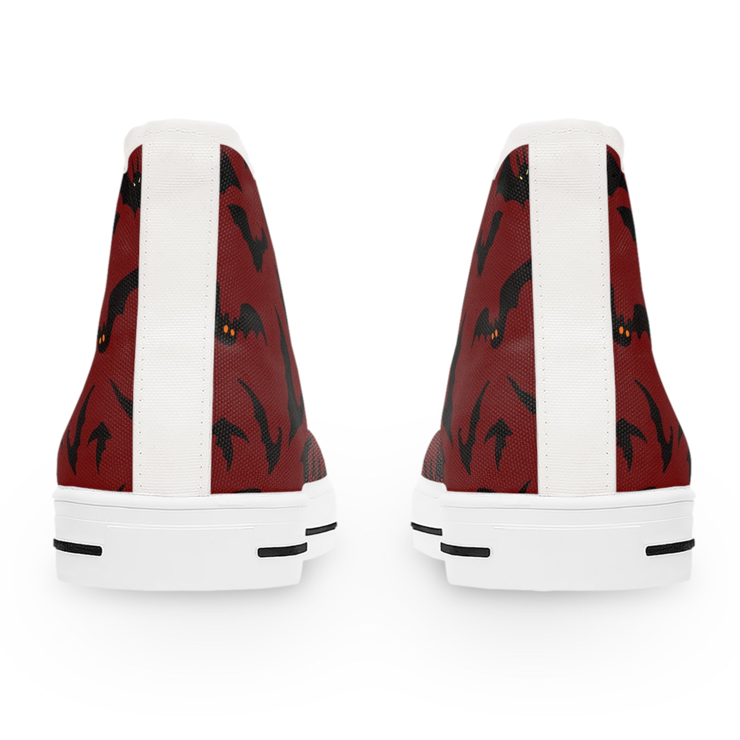 Women's Bat Sneakers RED, Halloween Goth Shoes, High Top Sneaker, Cute Womens Shoes, Animal Print Sneaks