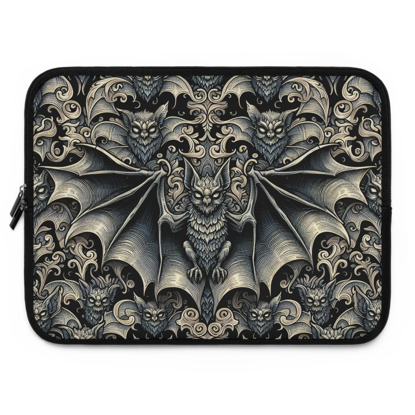 Bats Laptop Sleeve, Gothic Tech Accessories, Spooky Computer Case, Halloween Tablet Cover, Creepy Work Supplies