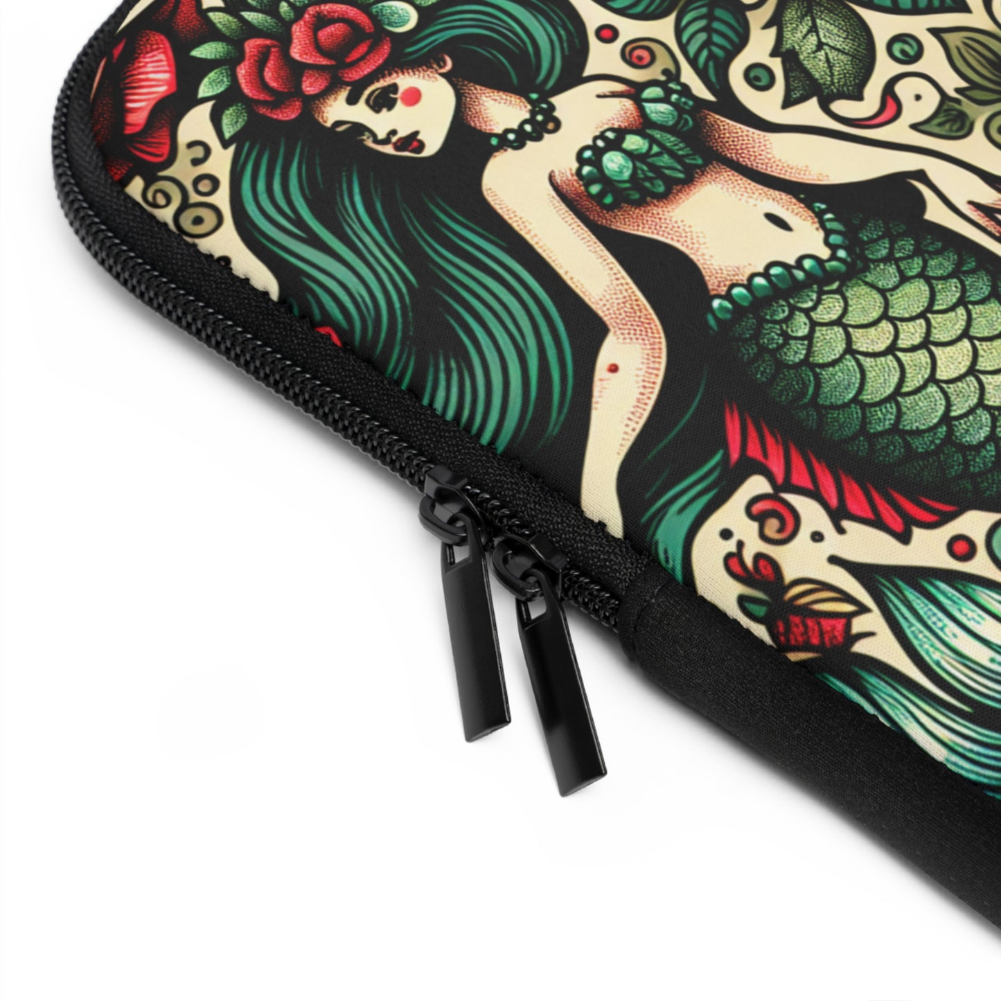 Mermaid Laptop Sleeve, Ocean Design Tech Case, Floral Computer Bag, Sea Lover Gift, Nautical Tablet Cover, Underwater Theme Accessory