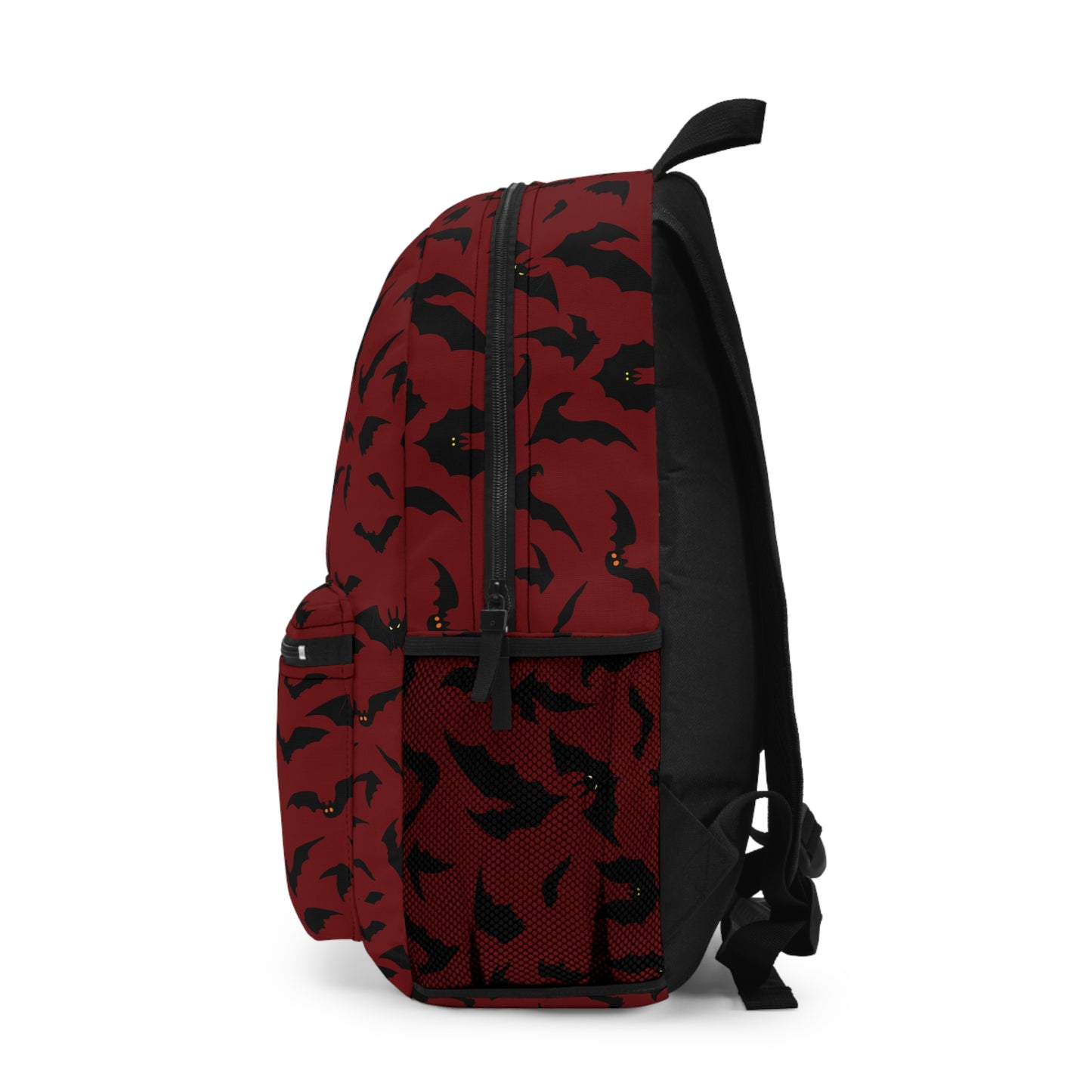 Red Bats Backpack - Gothic Vampire Style Bag for Halloween, School, Travel, Teenagers, Spooky Accessories