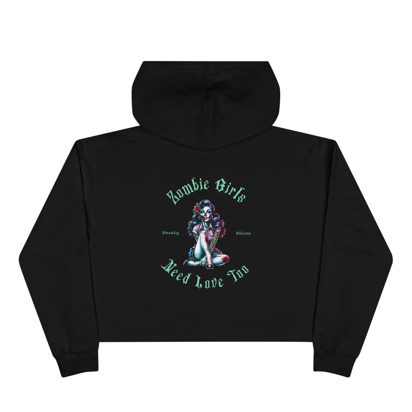 Horror Whore Crop Hoodie, Zombie Girls Edition, Zombie Girls Need Love Too, Halloween Hoodie, Scary Sweatshirt, Grunge Crop Top, Alternative