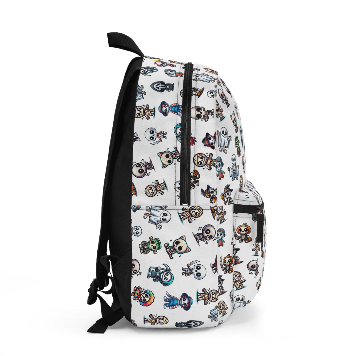 Cute Creepy Skeleton Little Skeleton Friends Dressed as Slashers and other fun Halloween costumes, Backpack, Purse, Bag, Travel Bag