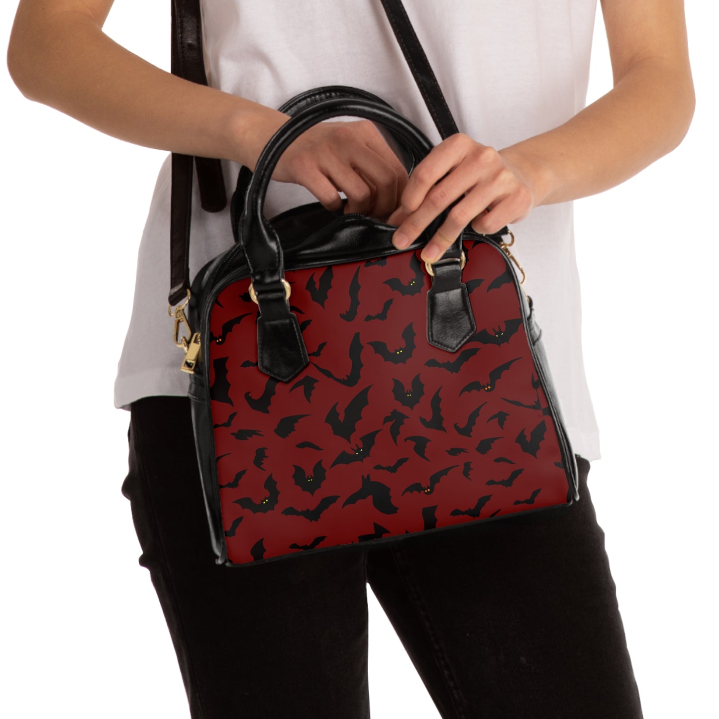 Shoulder Handbag, Gothic Bat Bag, Halloween Purse, Dark Style Crossbody, Spooky Goth Tote, Alternative Handbag