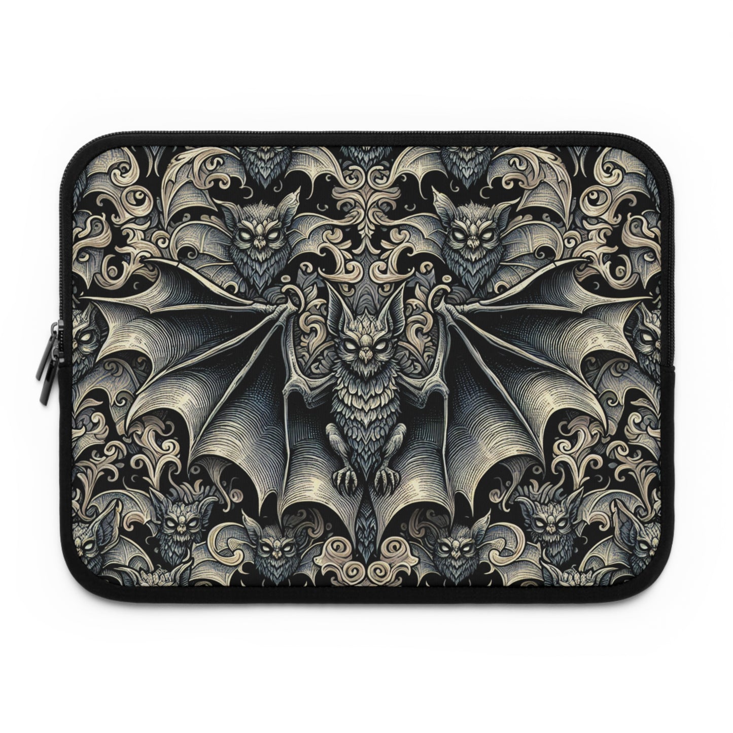 Bats Laptop Sleeve, Gothic Tech Accessories, Spooky Computer Case, Halloween Tablet Cover, Creepy Work Supplies
