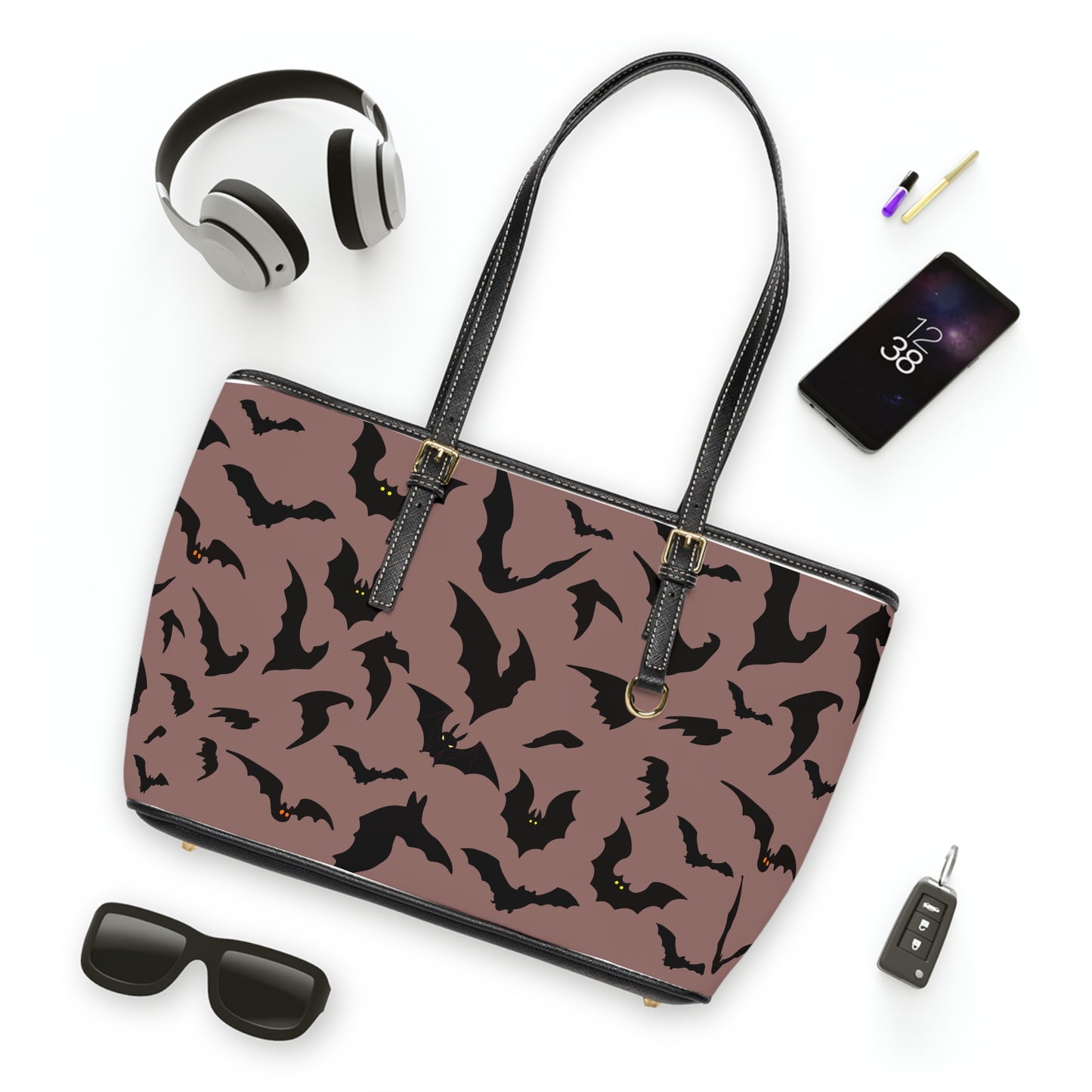 Pink Bat Gothic Shoulder Bag, Spooky Purse for Halloween, PU Leather Crossbody Bag, Witchy Handbag, Gothic Accessories, Vampire Gift