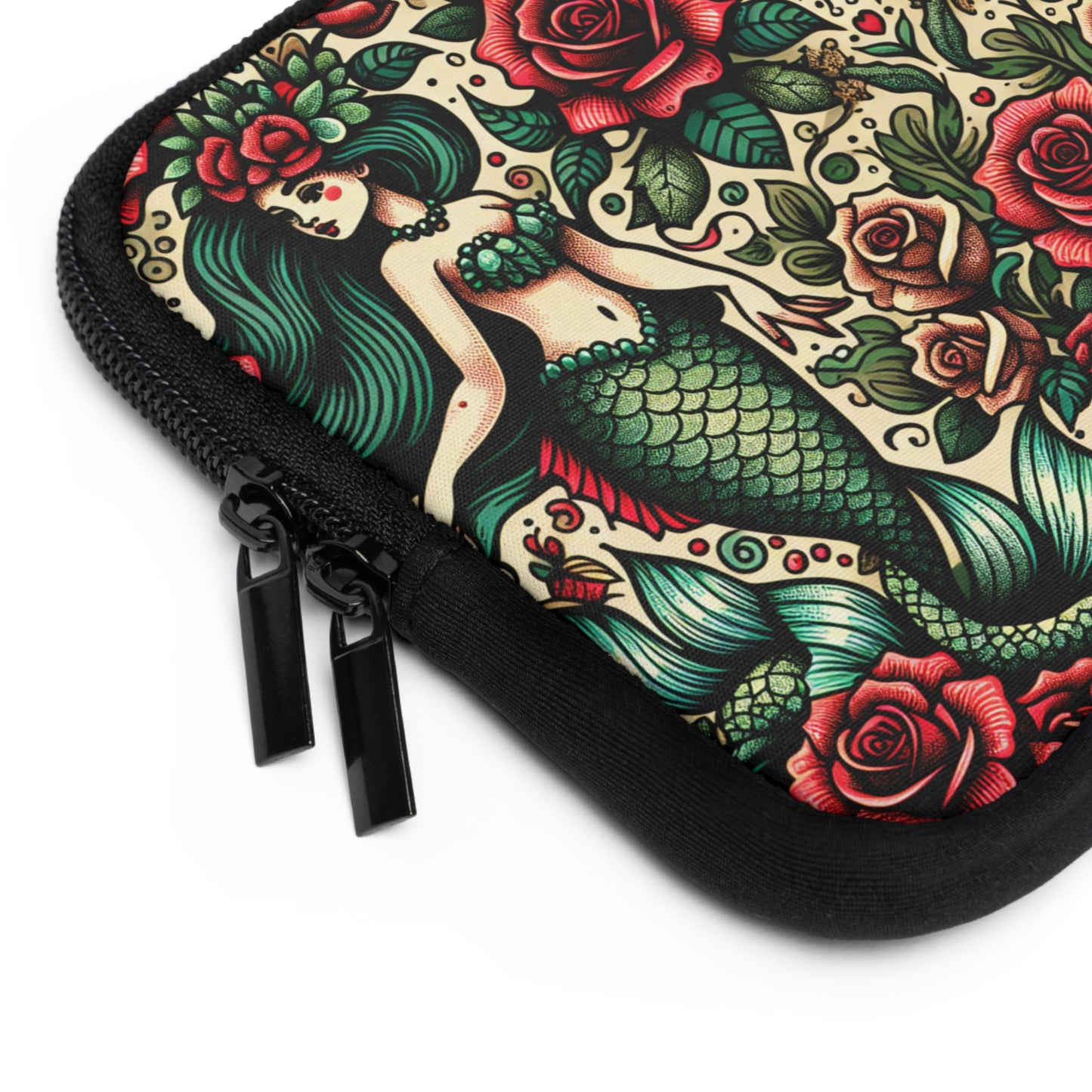 Mermaid Laptop Sleeve, Ocean Design Tech Case, Floral Computer Bag, Sea Lover Gift, Nautical Tablet Cover, Underwater Theme Accessory