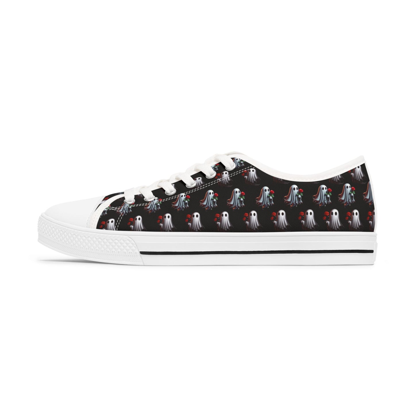 Ghost Friends High Tops, Spooky Romantic Sneakers, Women's Halloween Shoes, Cute Gothic Footwear, Haunted Love Sneakers