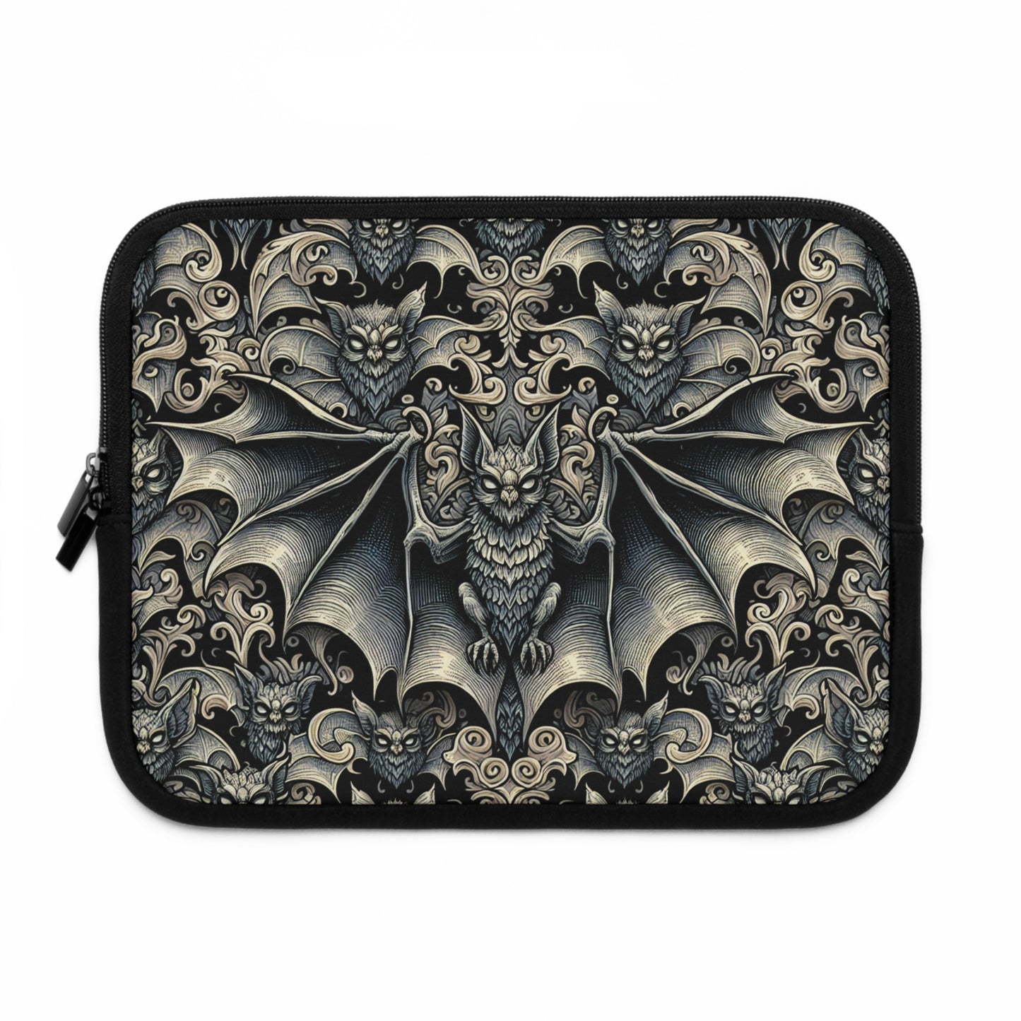 Bats Laptop Sleeve, Gothic Tech Accessories, Spooky Computer Case, Halloween Tablet Cover, Creepy Work Supplies
