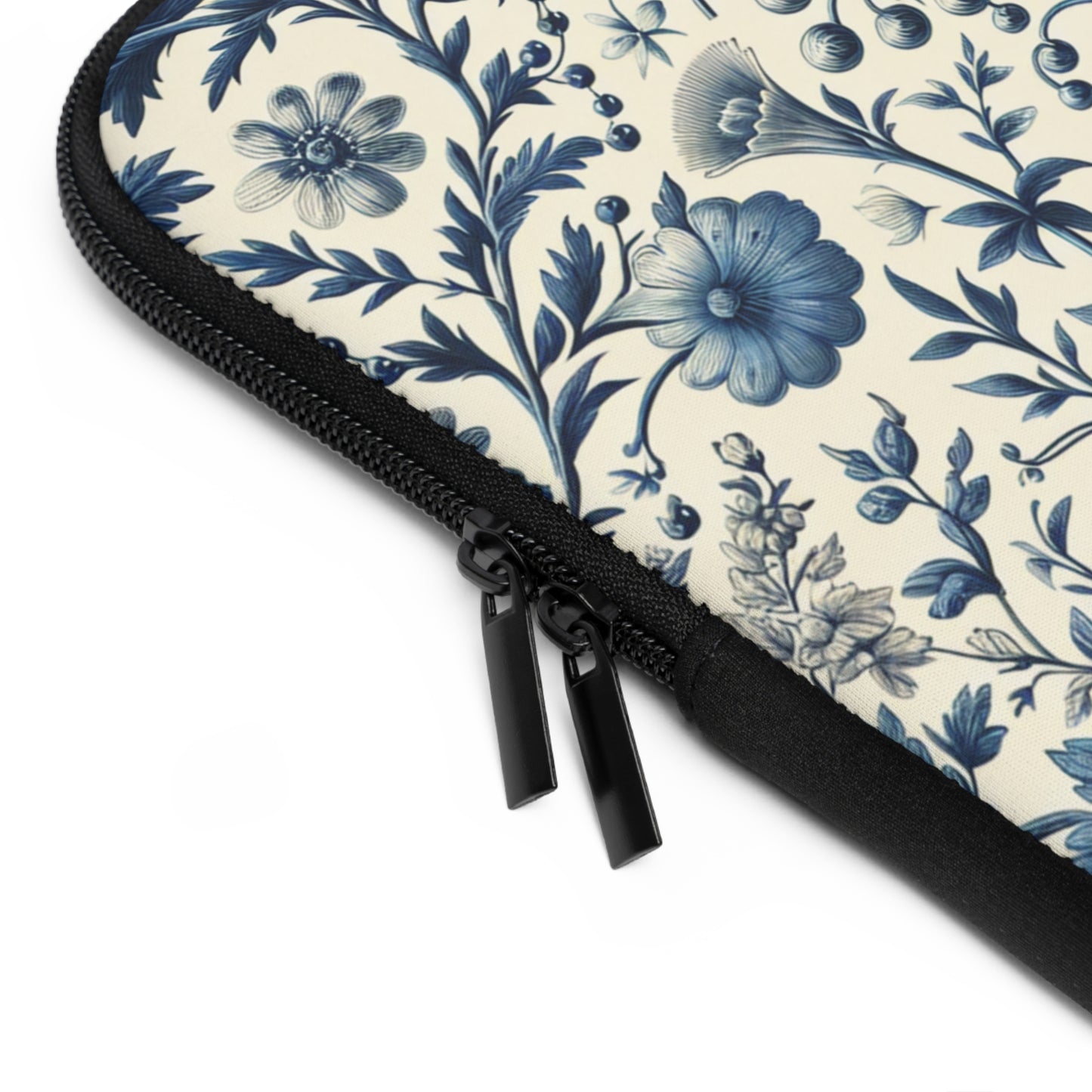 Laptop Sleeve - Blue and White Flowers, Floral Laptop Case, Botanical Computer Cover, Nature Inspired Tech Sleeve, Feminine Macbook Pro Bag