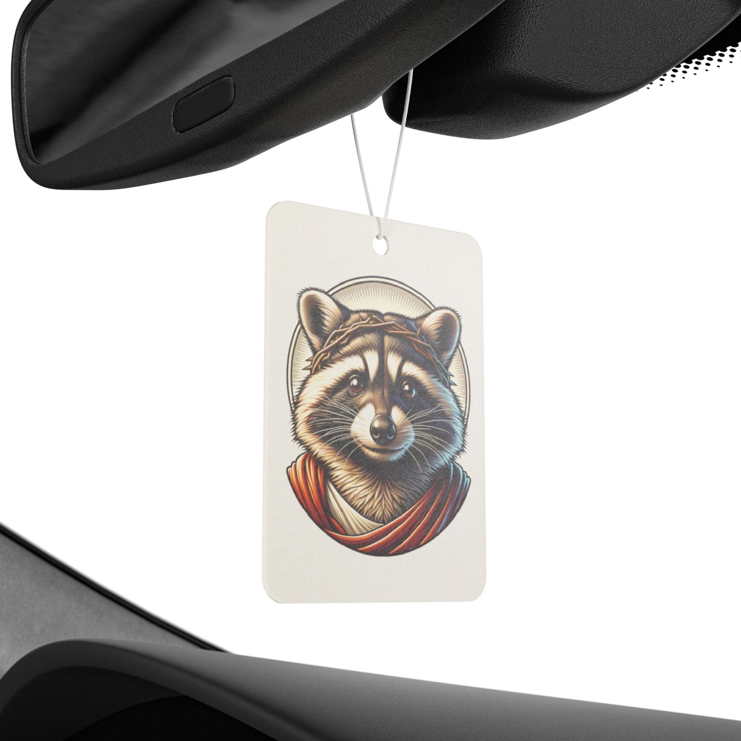 Car Air Freshener - Raccoon Jesus Blessing Design