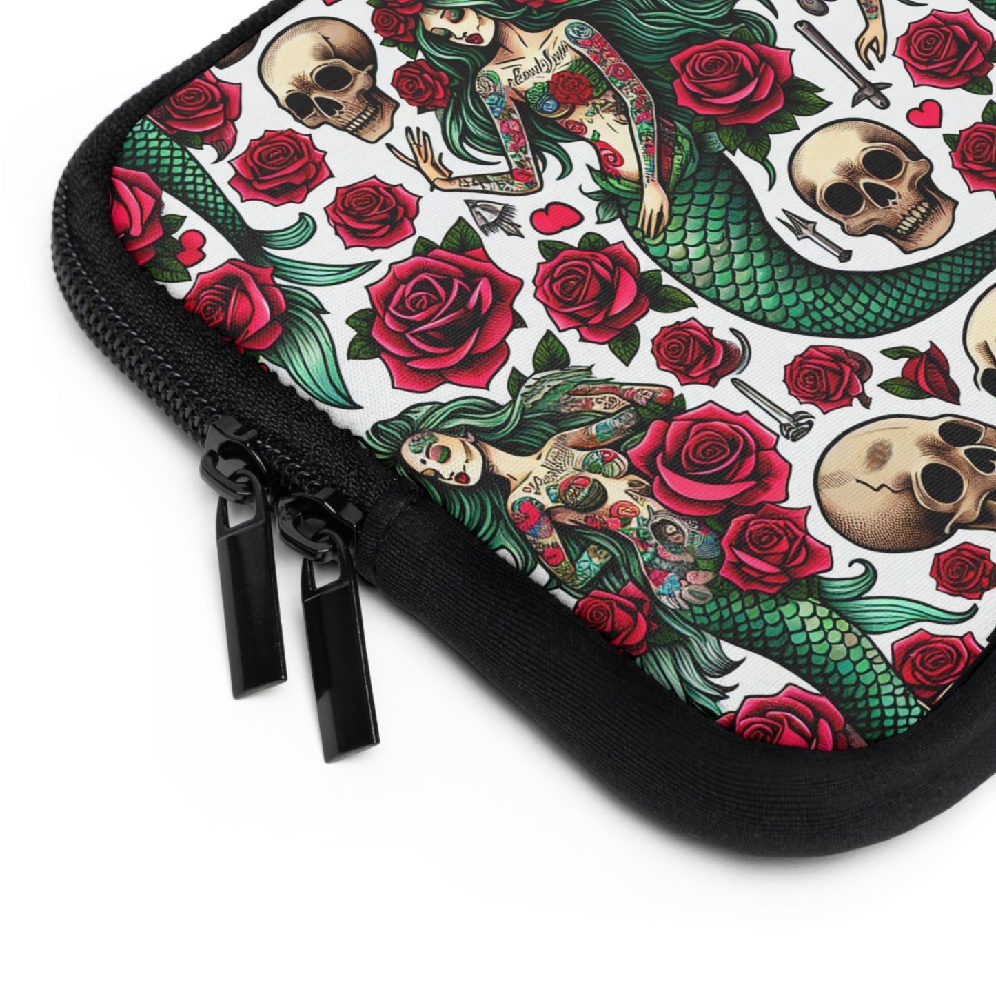 Mermaid Laptop Sleeve, Ocean Design Tech Case, Floral Computer Bag, Sea Lover Gift, Nautical Tablet Cover, Underwater Theme Accessory