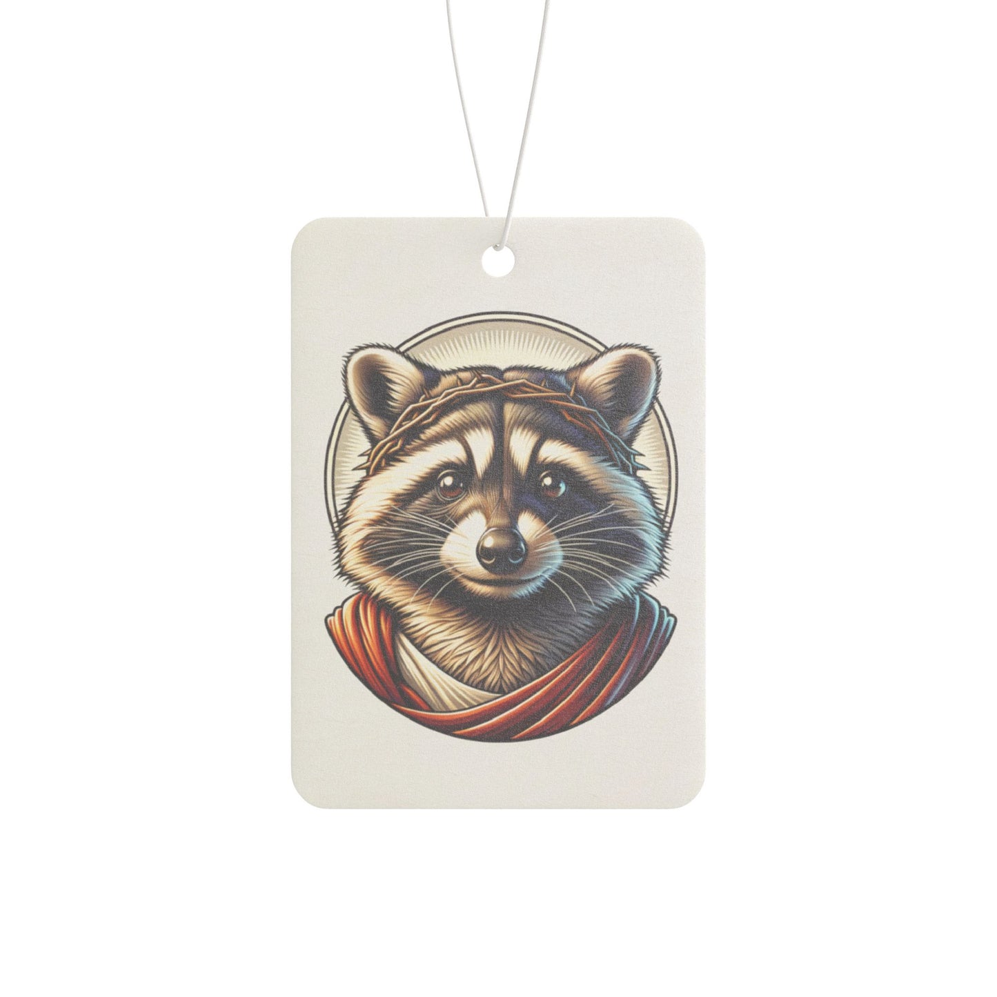 Car Air Freshener - Raccoon Jesus Blessing Design