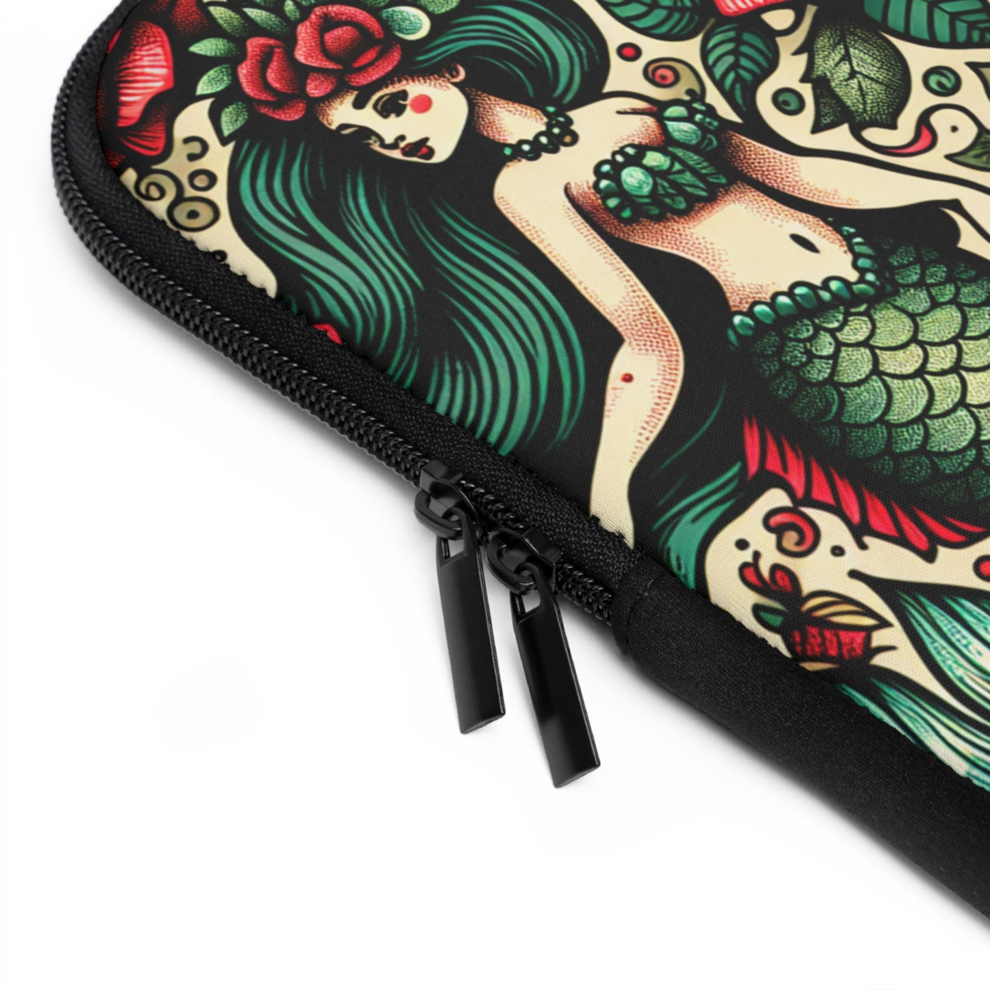 Mermaid Laptop Sleeve, Ocean Design Tech Case, Floral Computer Bag, Sea Lover Gift, Nautical Tablet Cover, Underwater Theme Accessory