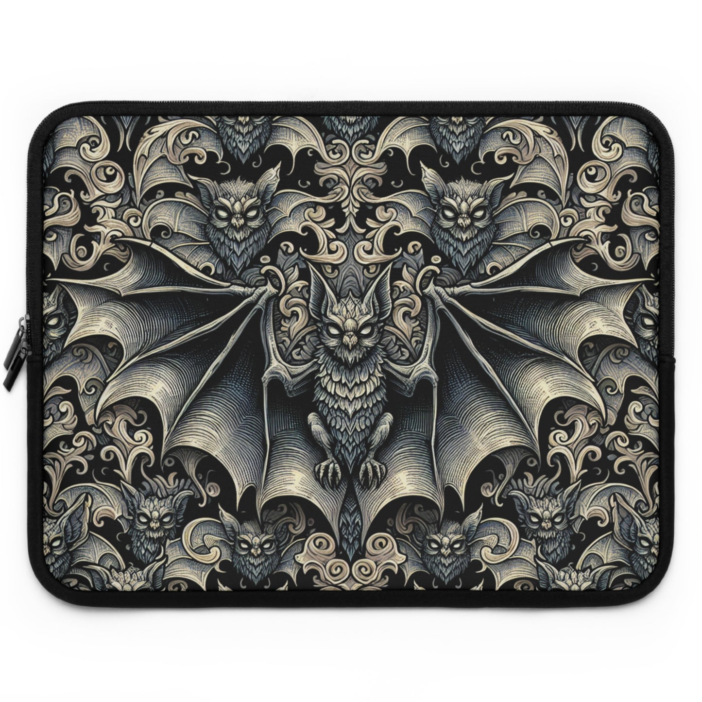 Bats Laptop Sleeve, Gothic Tech Accessories, Spooky Computer Case, Halloween Tablet Cover, Creepy Work Supplies