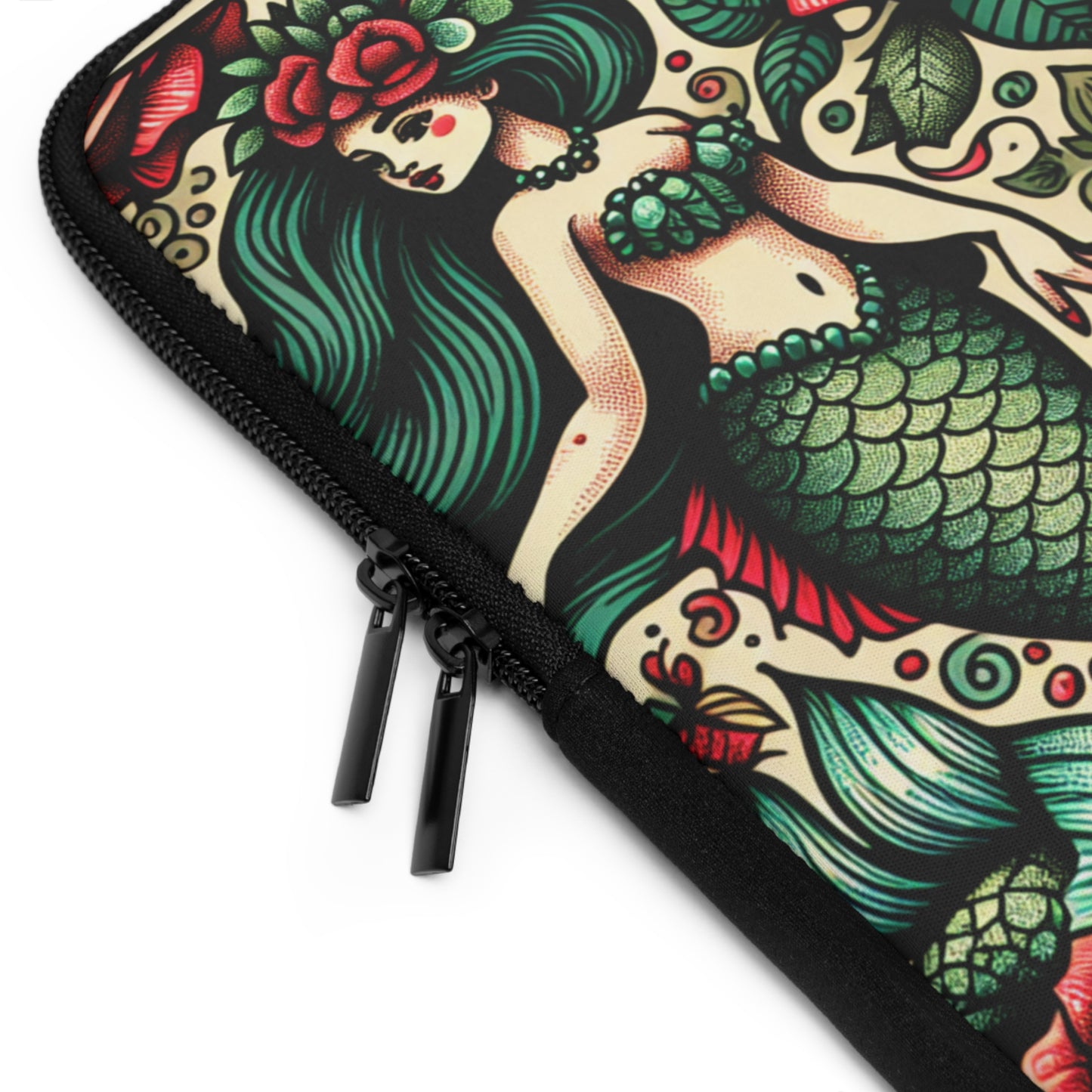 Mermaid Laptop Sleeve, Ocean Design Tech Case, Floral Computer Bag, Sea Lover Gift, Nautical Tablet Cover, Underwater Theme Accessory