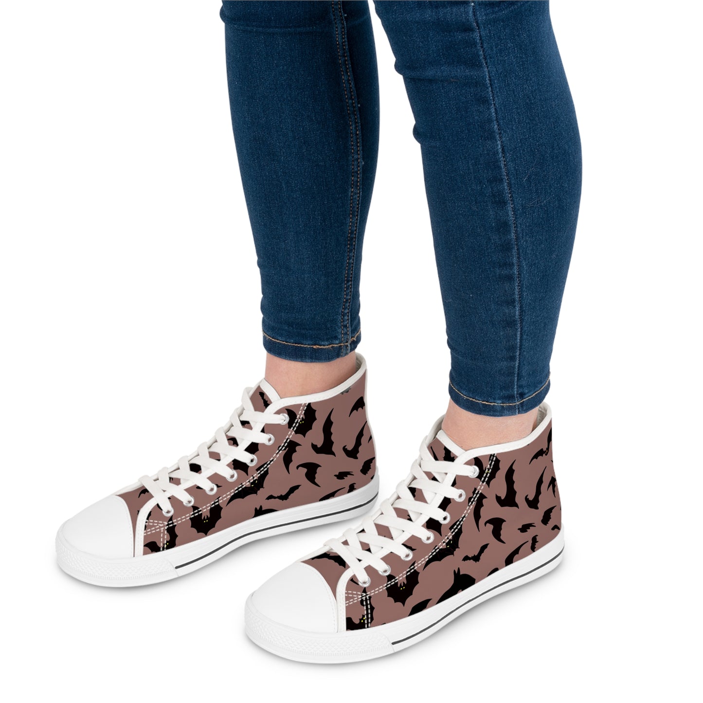 Women's Bat Sneakers PINK, Halloween Goth Shoes, High Top Sneaker, Cute Womens Shoes, Animal Print Sneaks