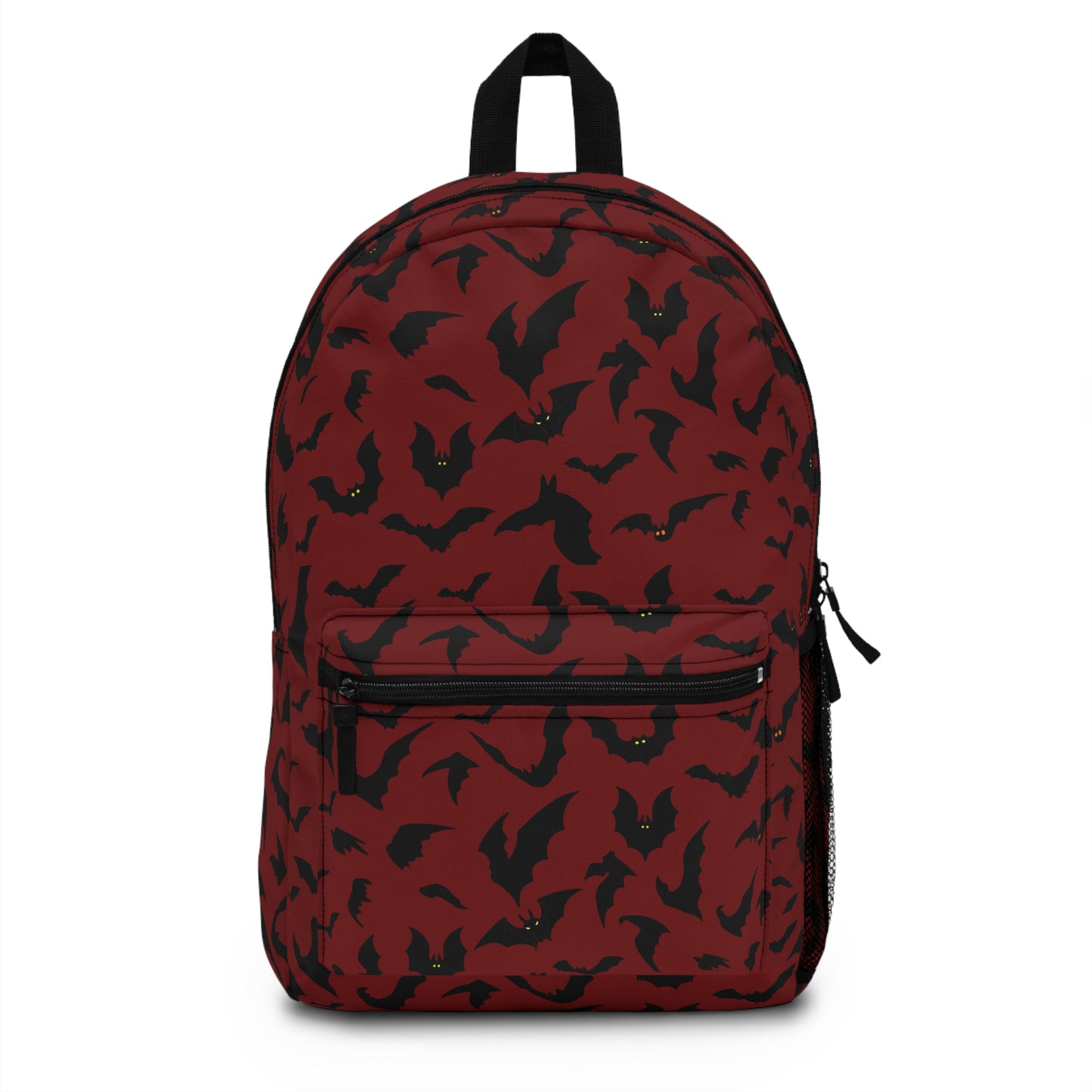 Red Bats Backpack - Gothic Vampire Style Bag for Halloween, School, Travel, Teenagers, Spooky Accessories