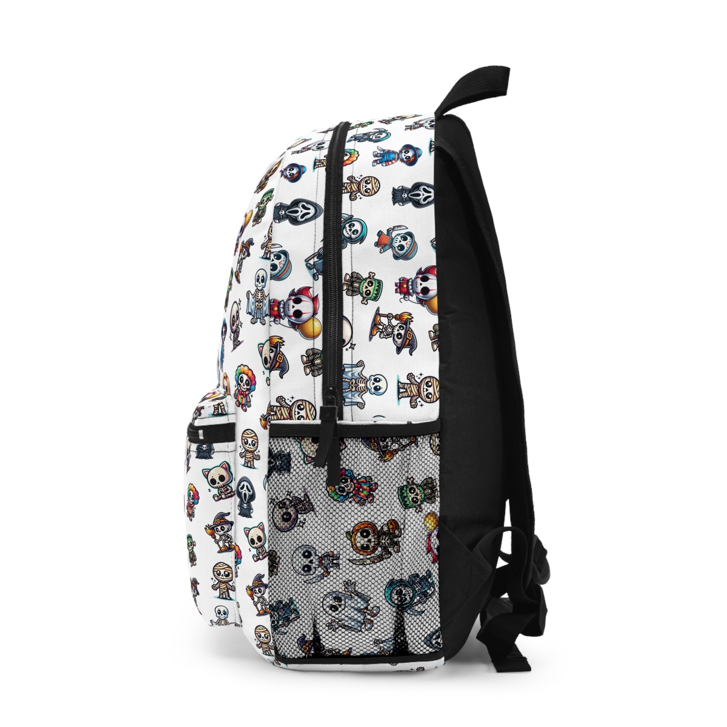 Cute Creepy Skeleton Little Skeleton Friends Dressed as Slashers and other fun Halloween costumes, Backpack, Purse, Bag, Travel Bag