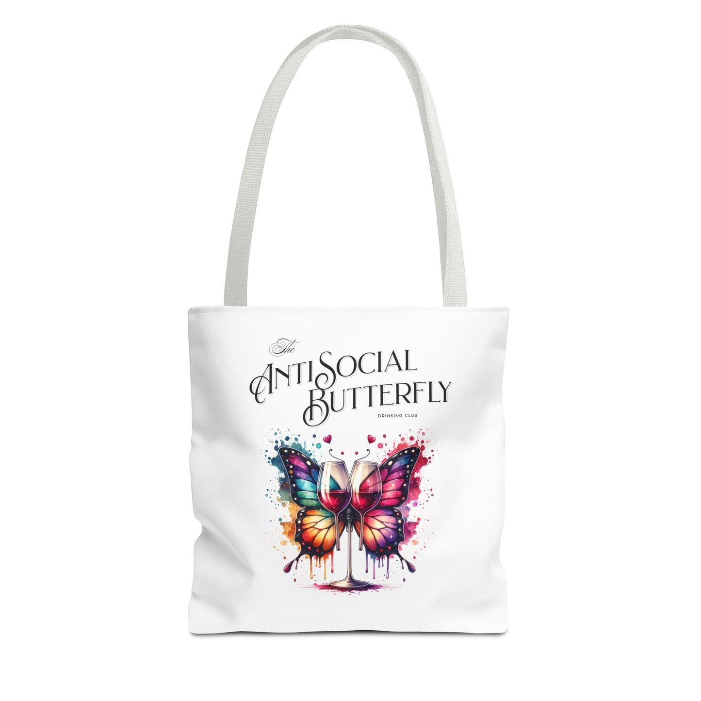 Funny Cute Antisocial Drinking Club Tote Bag - Unique Gift for Introverts, Funny Gift for Friends, Reusable Market Bag, Grocery Tote,