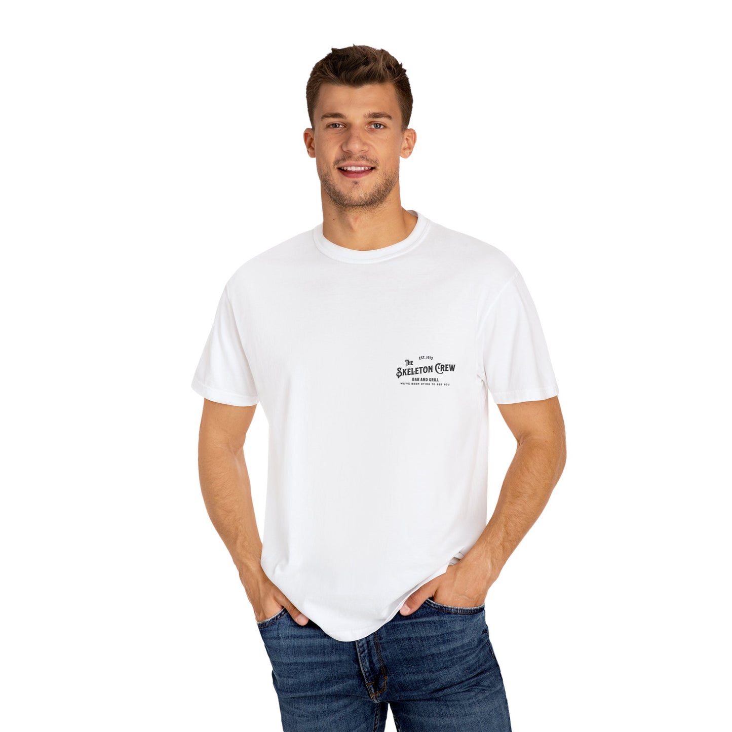 Skeleton Crew Unisex T-shirt, Funny with a Dark Humor Twist, Party Tee, Graphic Tee, Novelty Shirt