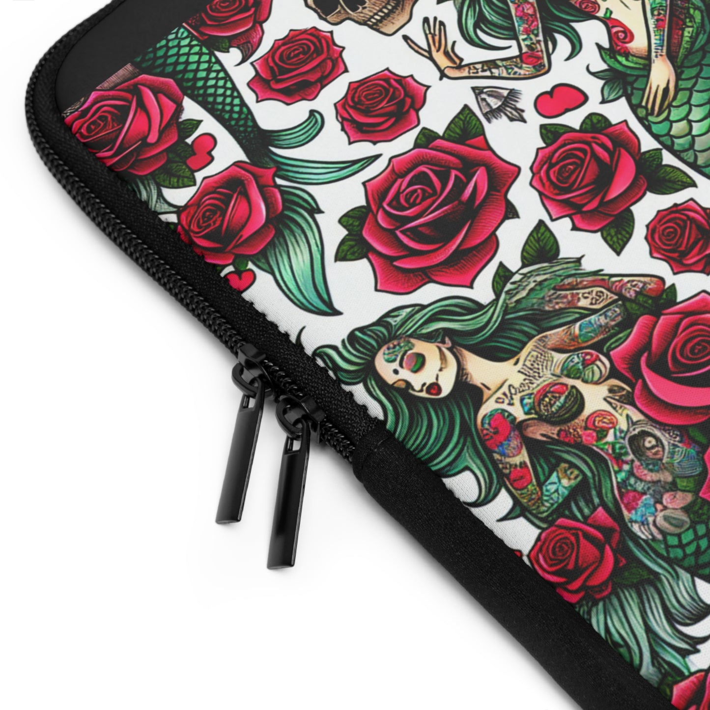 Mermaid Laptop Sleeve, Ocean Design Tech Case, Floral Computer Bag, Sea Lover Gift, Nautical Tablet Cover, Underwater Theme Accessory