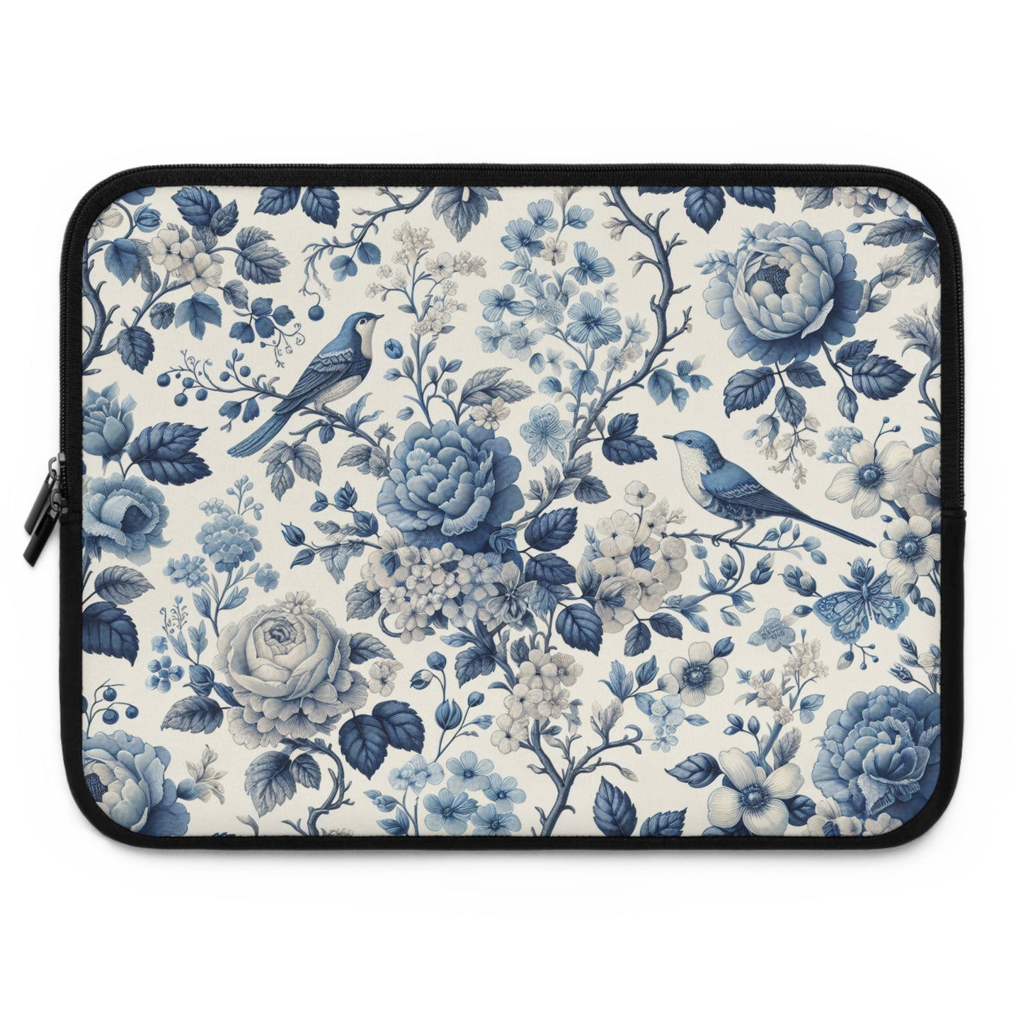 Laptop Sleeve - Blue Floral, Laptop Case, Tech Accessories, Protective Cover, Gift for Her, Floral Design