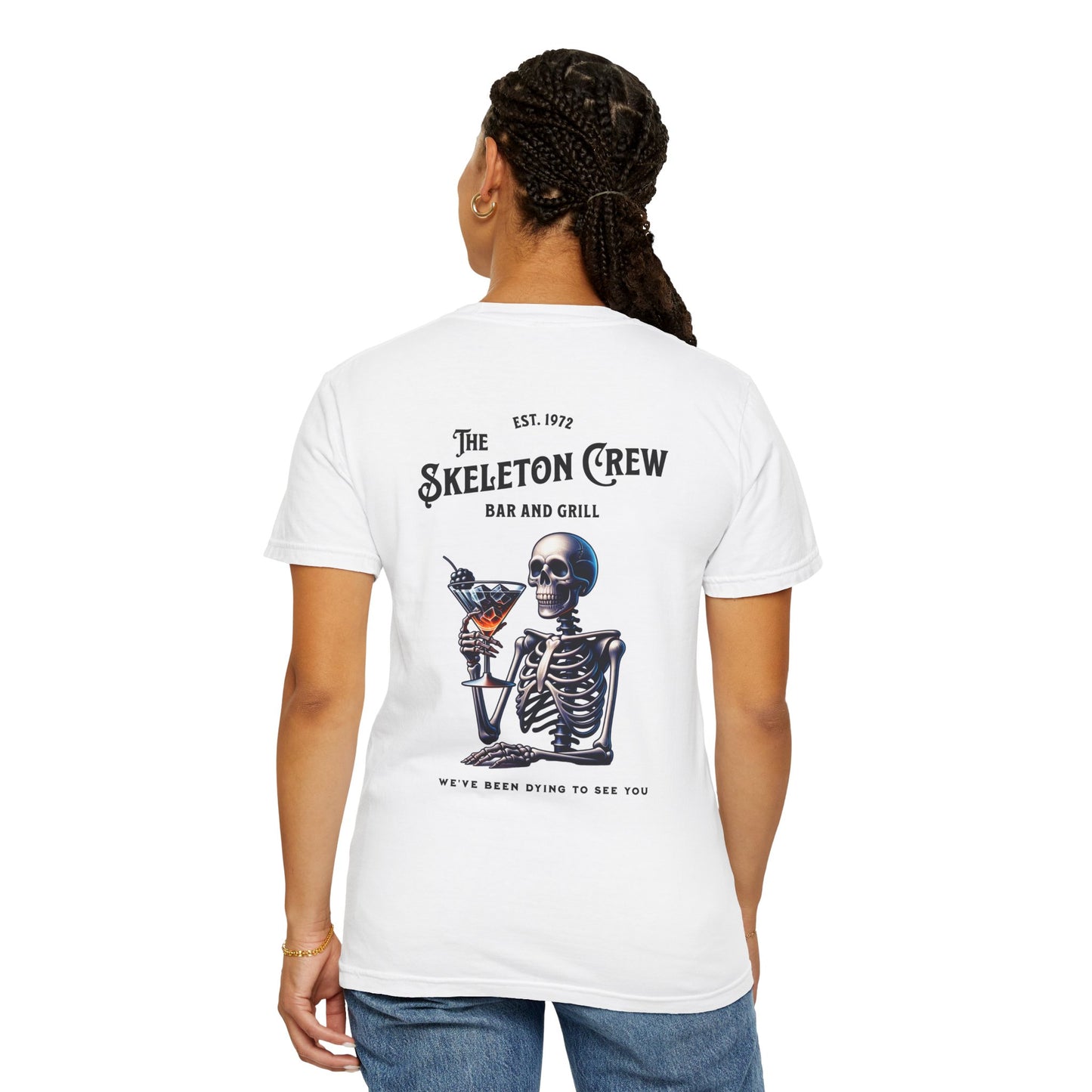 Skeleton Crew Unisex T-shirt, Funny with a Dark Humor Twist, Party Tee, Graphic Tee, Novelty Shirt