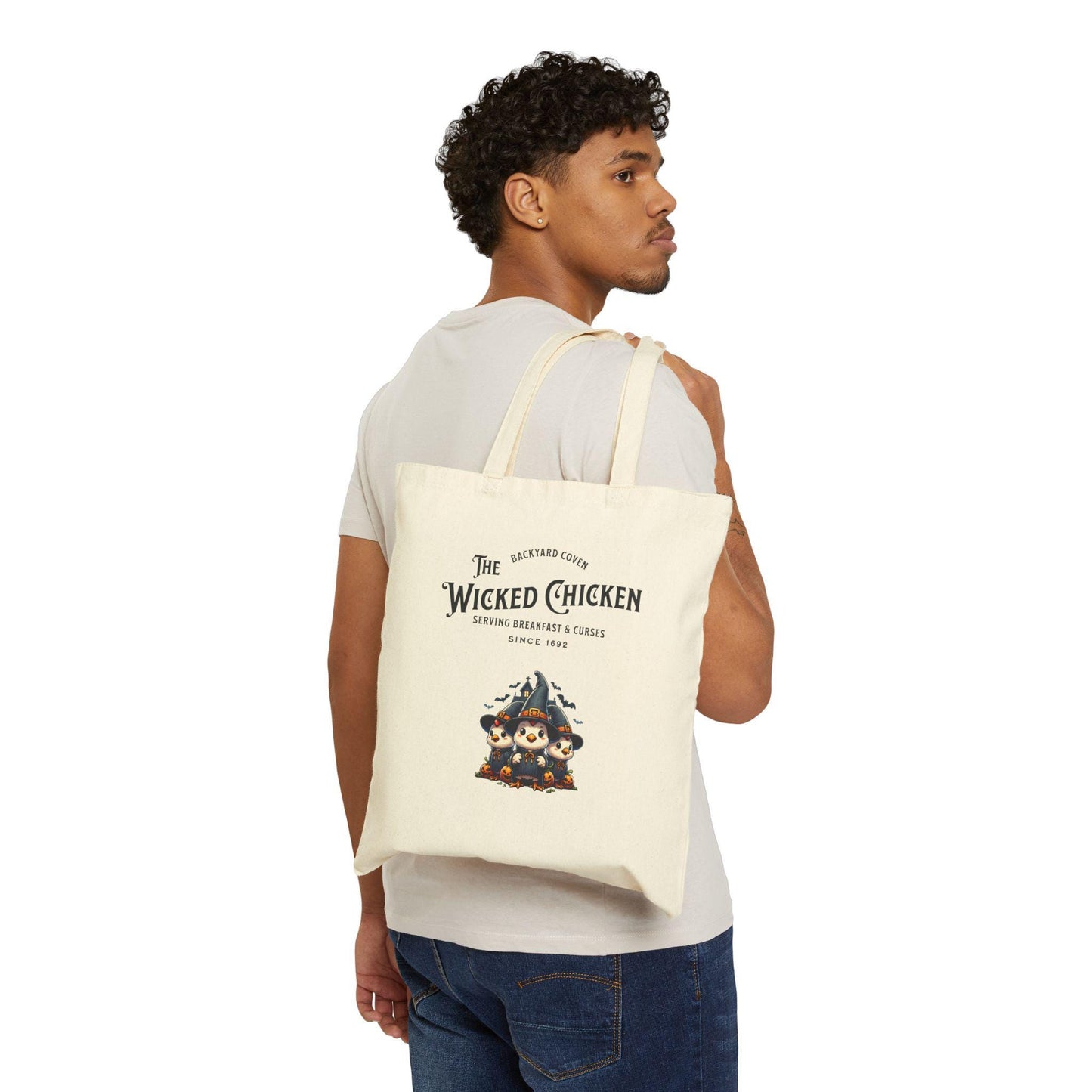 Wicked Chicken Backyard Coven - Cotton Canvas Tote Bag