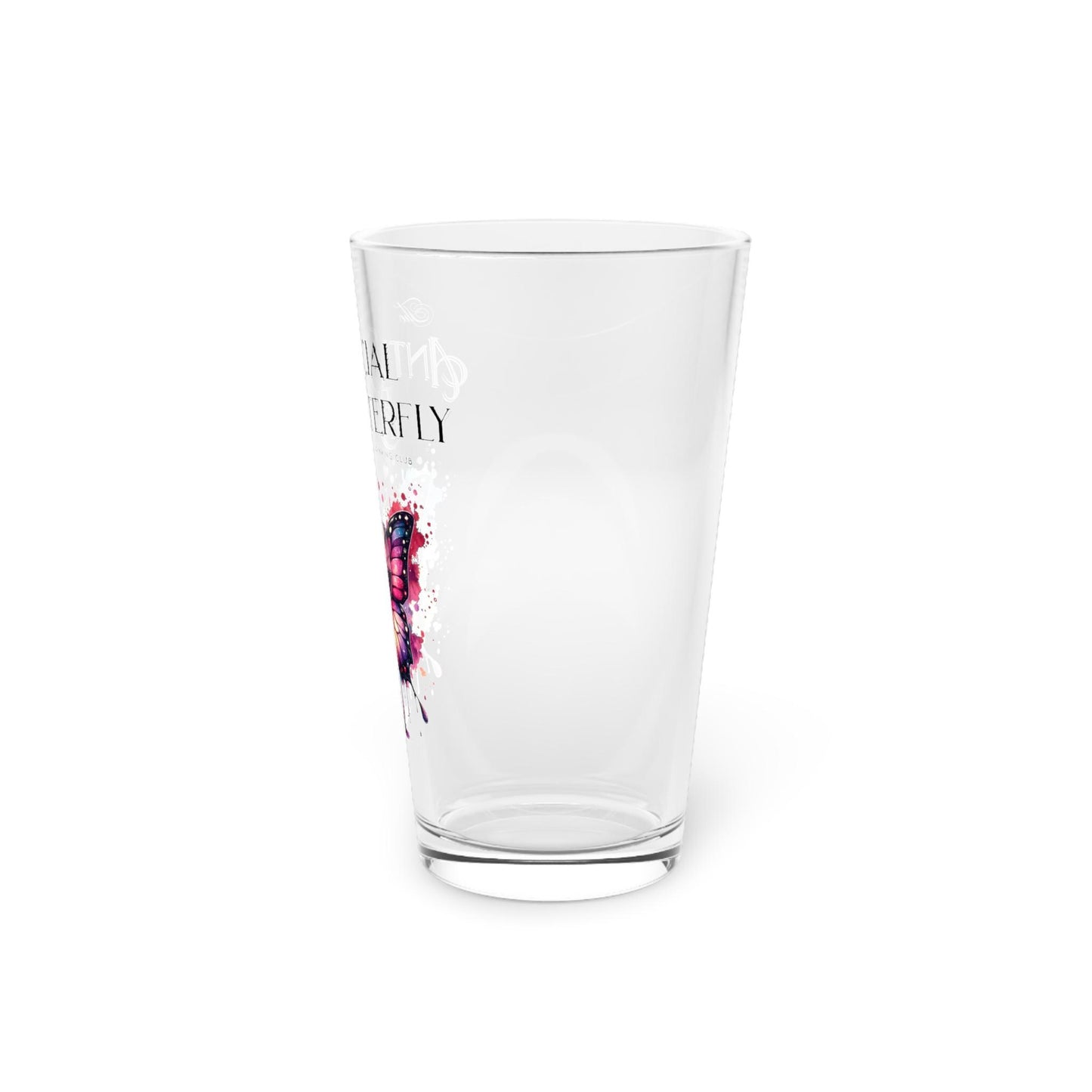 Beer Glass, 16oz - Antisocial Drinking Club Funny Pint Glass, Humorous Barware, Novelty Beer Gift, Unique Bar Decor, Sarcastic Drinkware