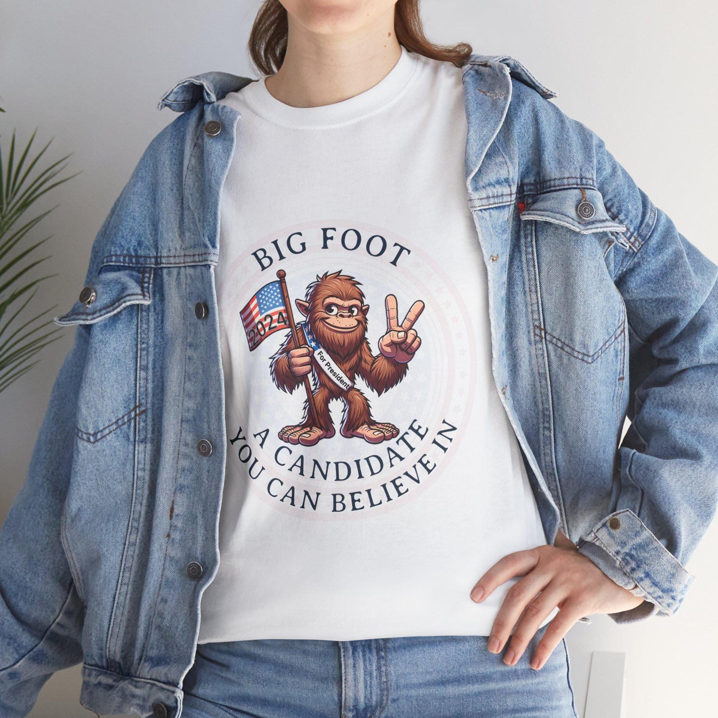 A Candidate you can Believe in - Big Foot Front Logo Unisex Heavy Cotton Tee