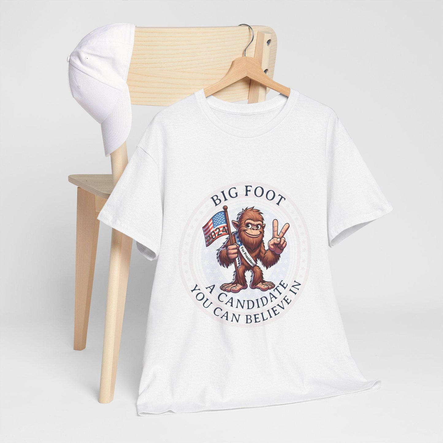 A Candidate you can Believe in - Big Foot Front Logo Unisex Heavy Cotton Tee