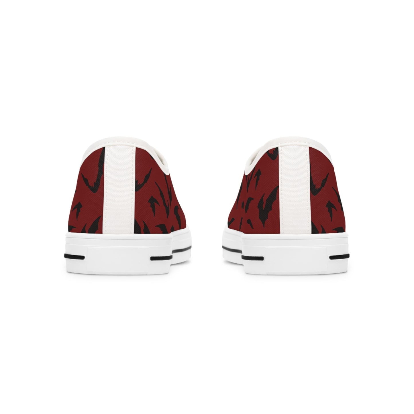 Women's Bat Sneakers RED, Halloween Goth Shoes, Low Top Sneaker, Cute Womens Shoes, Animal Print Sneaks
