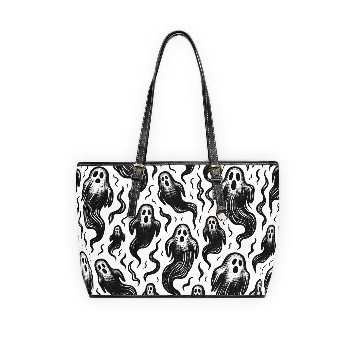 Ghost PU Leather Shoulder Bag - Hauntingly Chic Crossbody Purse, Spooky Halloween Messenger Bag, Creepy Gothic Handbag, Witchy Shoulder
