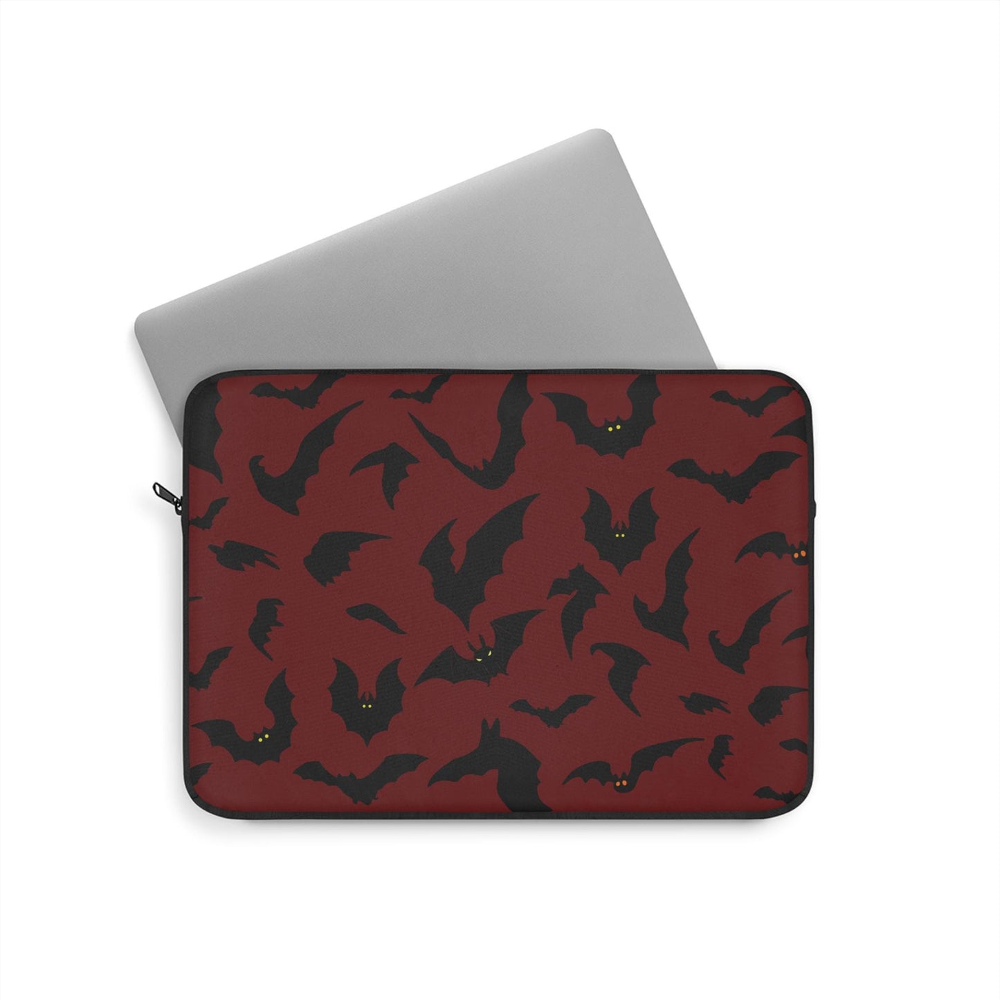 Gothic Bats Laptop Sleeve, Spooky Tech Accessory, Halloween Computer Case, Dark Pattern Tablet Cover, Creepy Macbook Sleeve